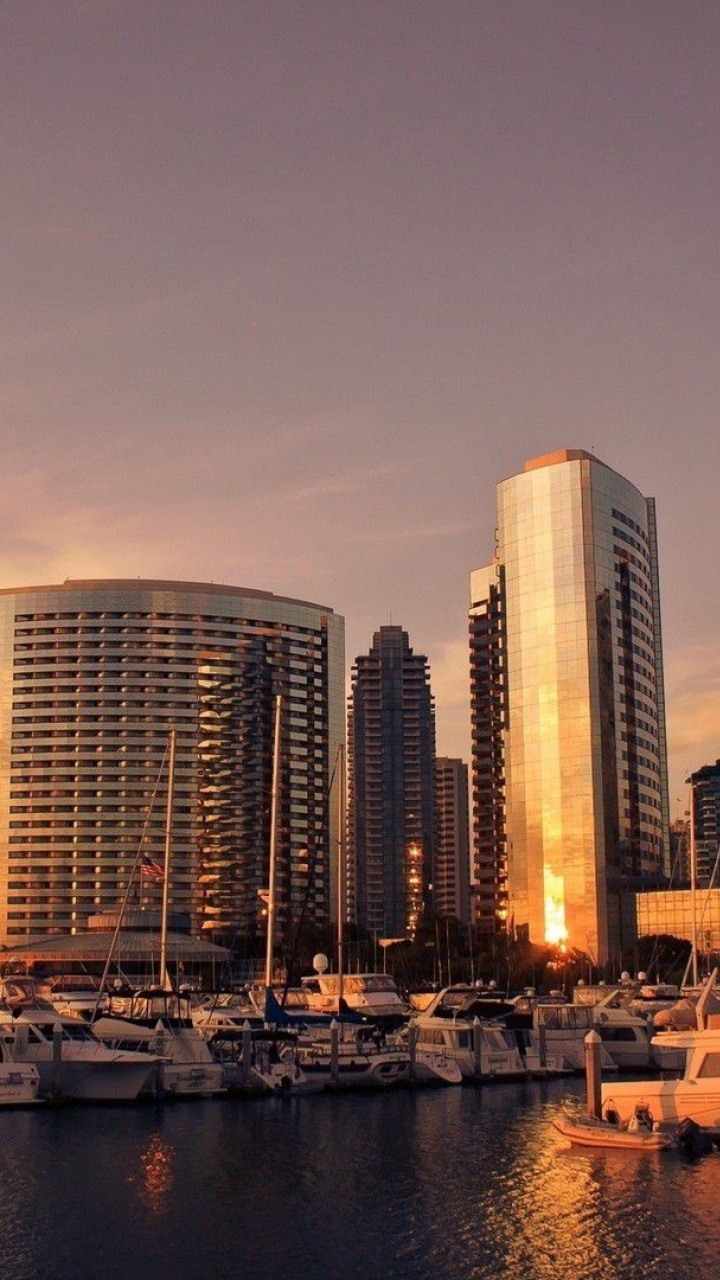 Обои Сан Диего, городской пейзаж, город, метрополия, небоскреб в разрешении 720x1280