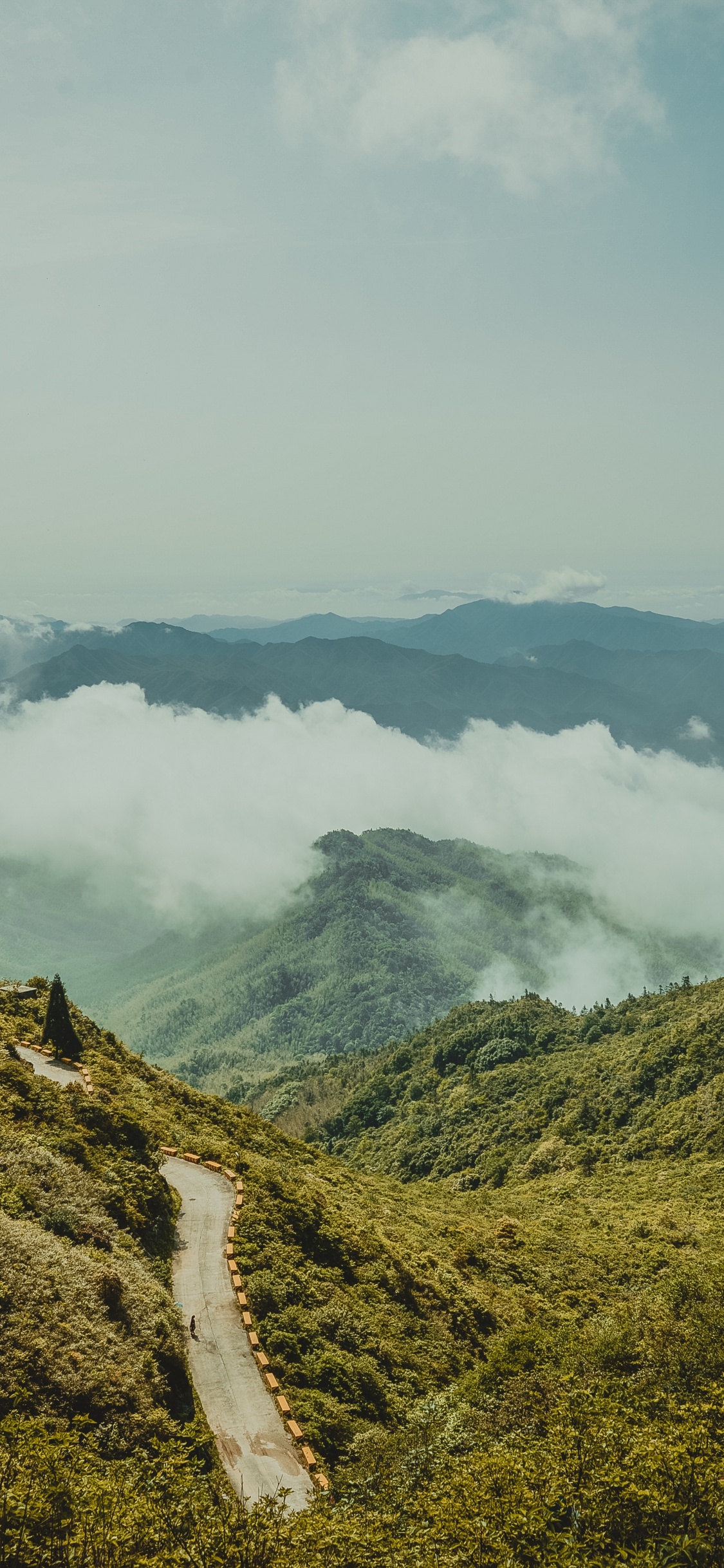 Обои горный рельеф, гора, нагорье, горный хребет, Долина в разрешении 1125x2436