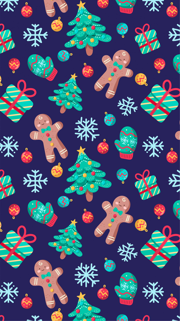 Обои пряничный домик, рождественские пряники, Рождество, Колобок, имбирный пряник в разрешении 750x1334