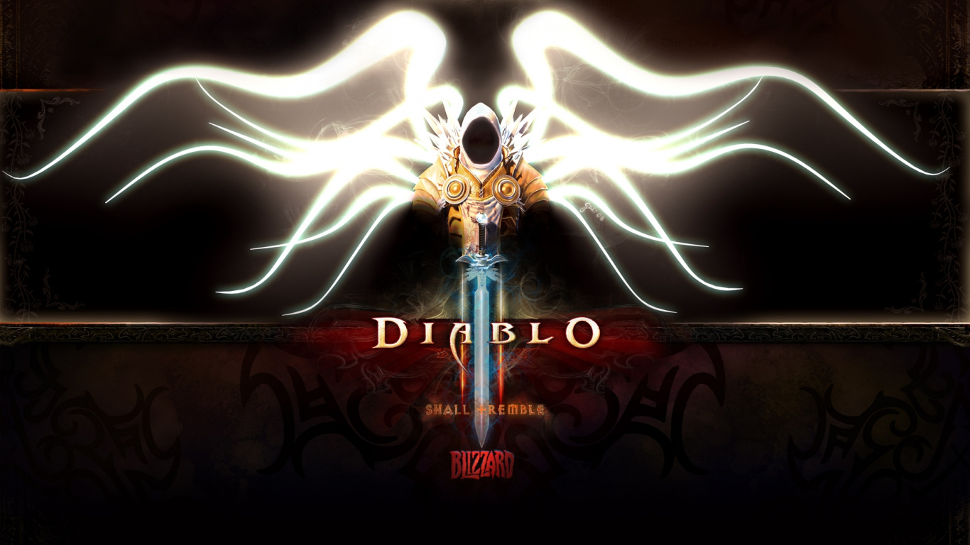 Обои Тираэль, Blizzard Entertainment, свет, графический дизайн, полночь в разрешении 1366x768