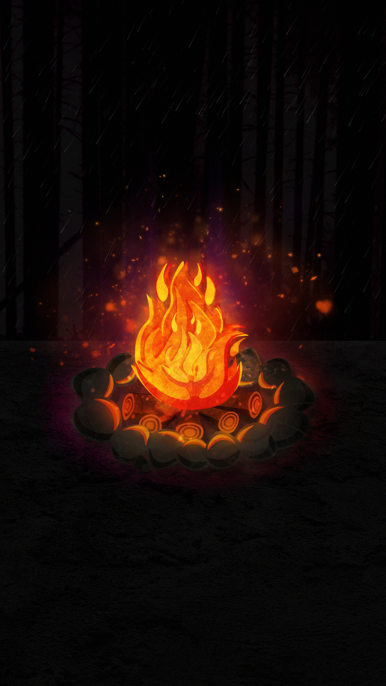 Обои пламя, огонь, Янтарь, тепло, газ в разрешении 750x1334