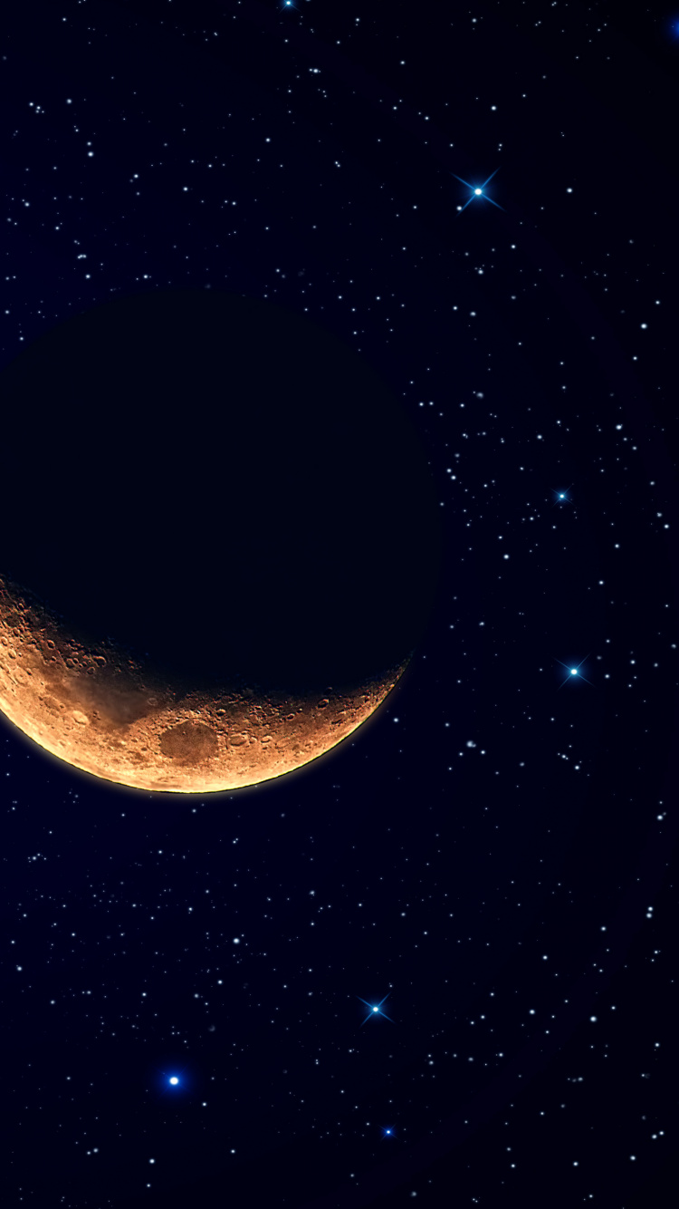 Обои луна, космическое пространство, Астрономия, астрономический объект, небесное явление в разрешении 750x1334