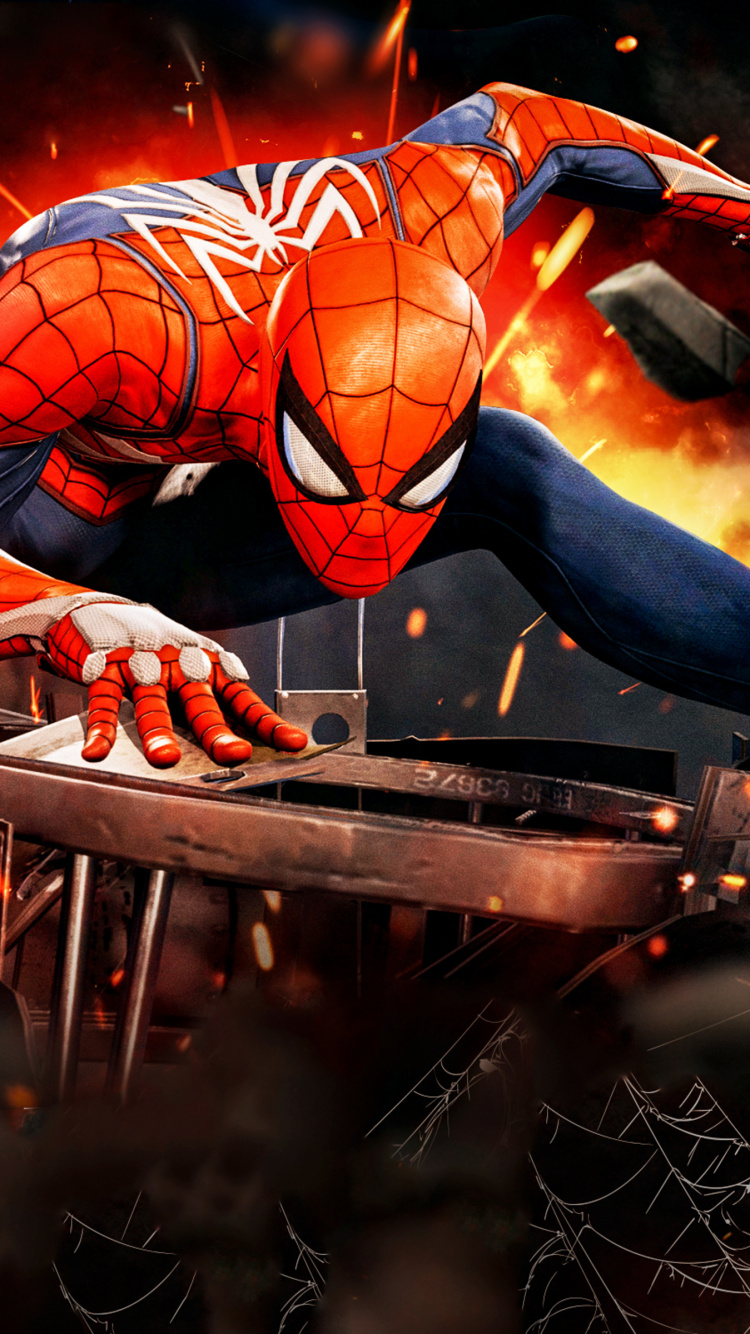 Обои человек-паук, супергерой, компьютерная игра, кино, игры в разрешении 750x1334