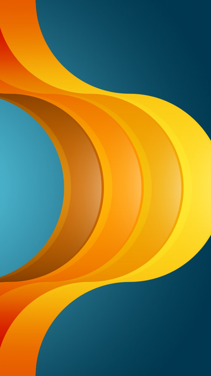 Обои Апельсин, синий, желтый, линия, графический дизайн в разрешении 720x1280