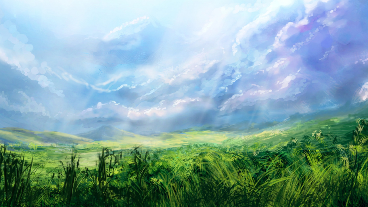 Обои сенокосное угодье, природа, луг, растительность, прерия в разрешении 1280x720