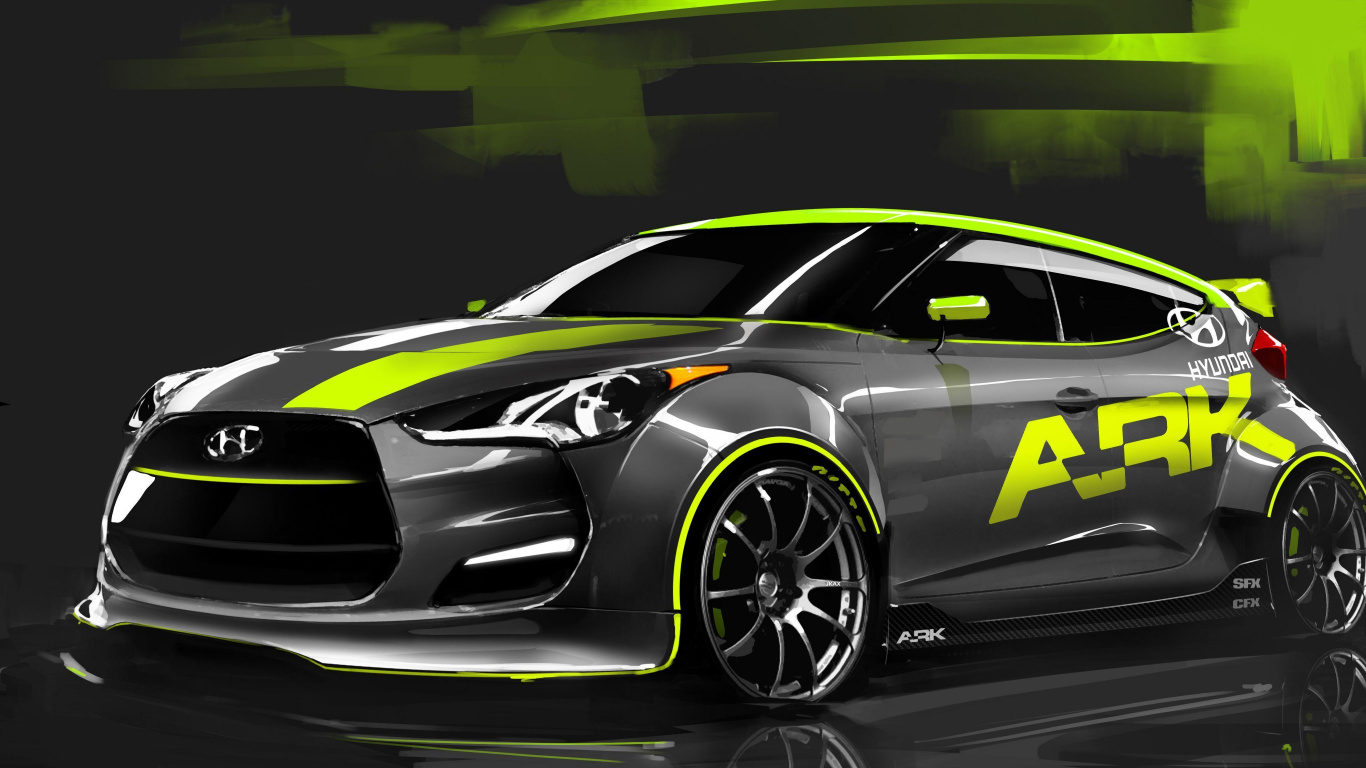 Обои спорткар, авто, Хундай 2012 Года Veloster, Hyundai, тюнинг автомобилей в разрешении 1366x768