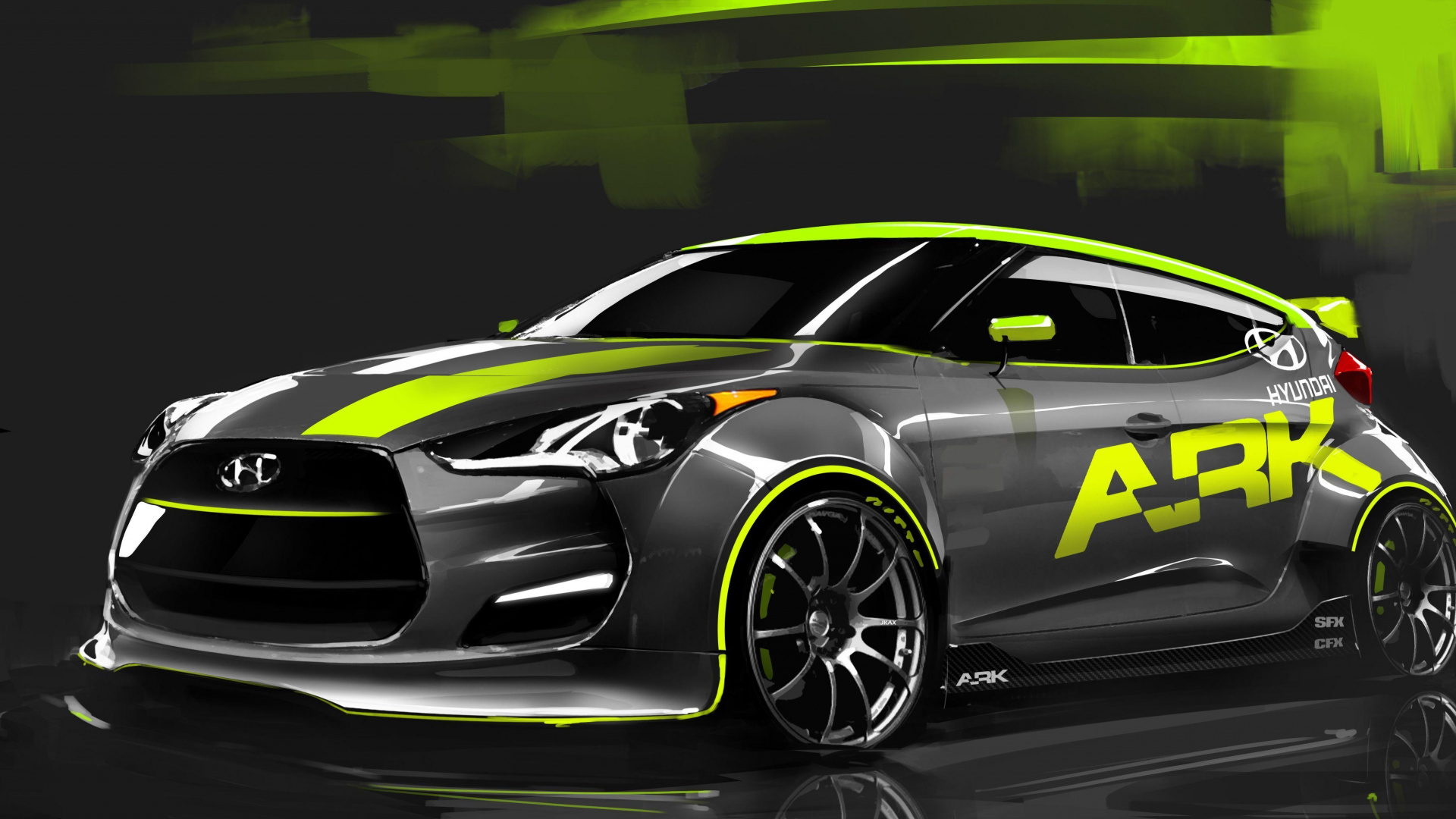 Обои спорткар, авто, Хундай 2012 Года Veloster, Hyundai, тюнинг автомобилей в разрешении 1920x1080