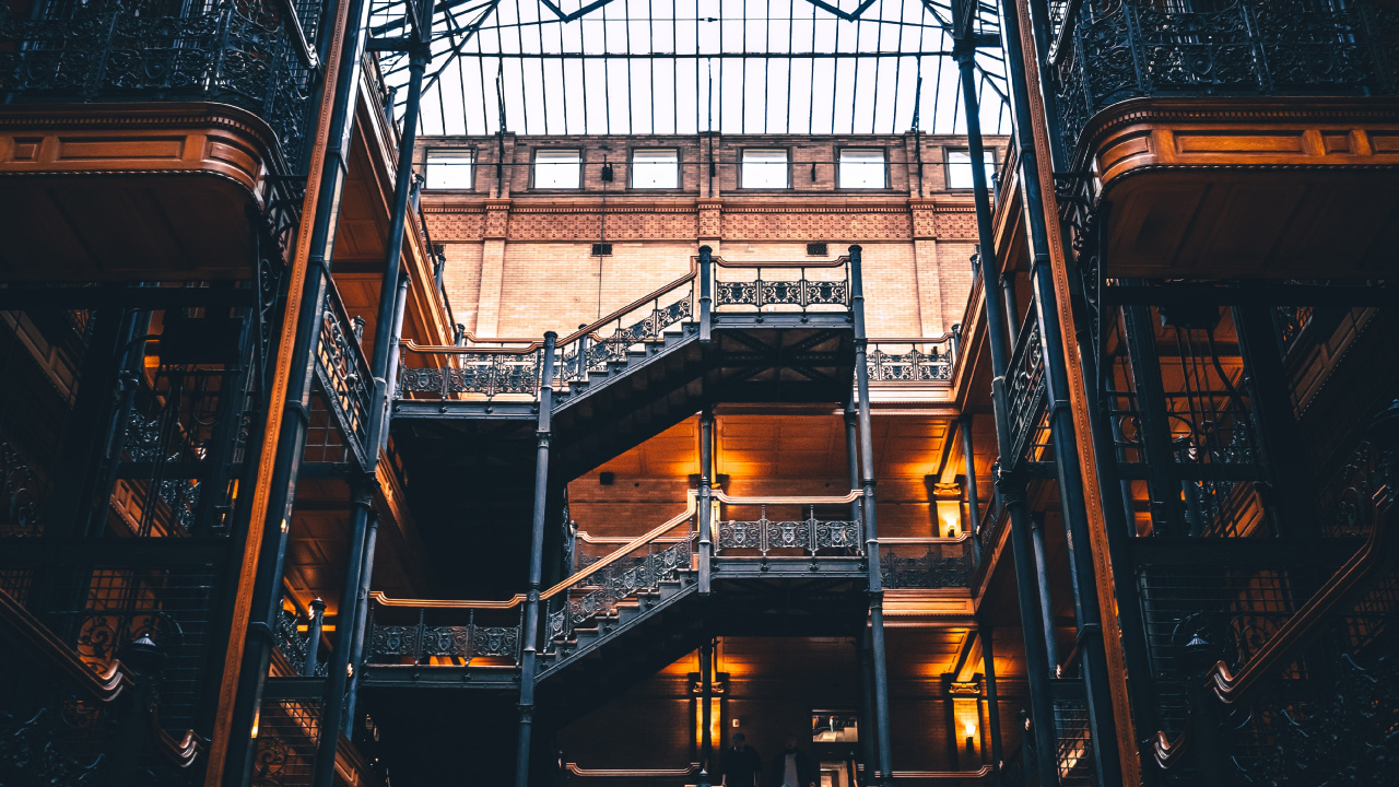 Обои Брэдбери Билдинг, дизайн, архитектура, здание, электричество в разрешении 1280x720