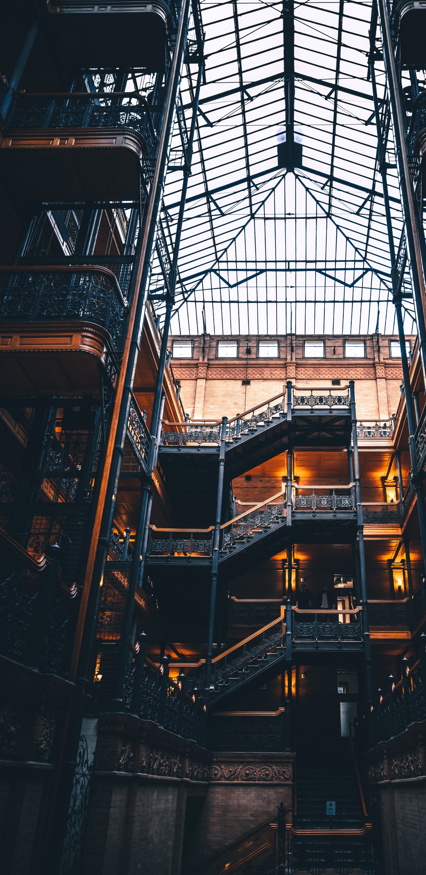 Обои Брэдбери Билдинг, дизайн, архитектура, здание, электричество в разрешении 1440x2960