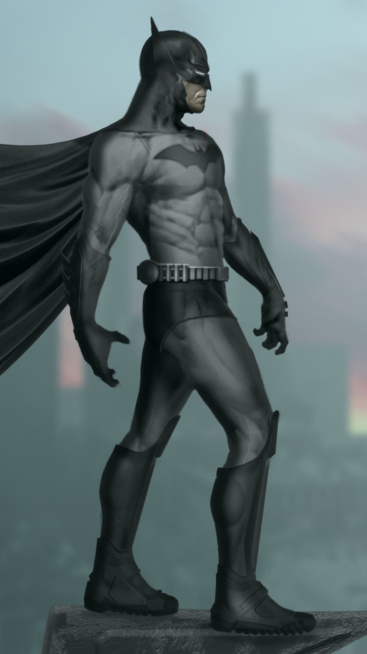 Обои Бэтмен, статуя, скульптура, арт, мифология в разрешении 720x1280