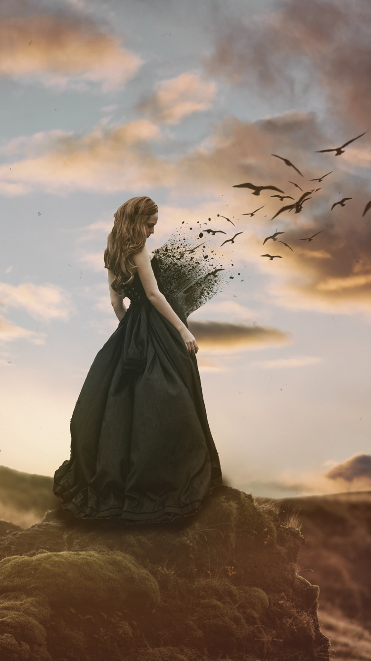 Обои облако, атмосфера, пейзаж, горизонт, любовь в разрешении 750x1334