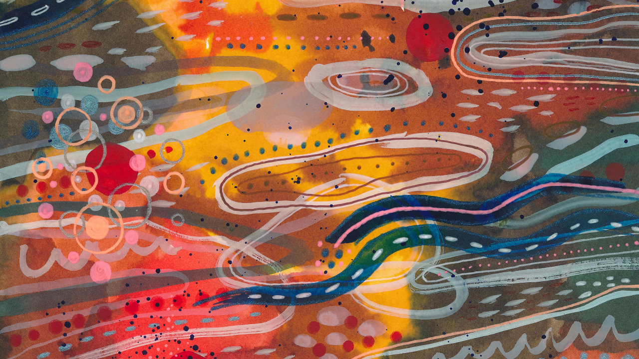 Обои психоделическое искусство, живопись, арт, визуальное искусство, акриловая краска в разрешении 1280x720