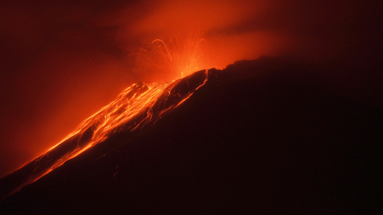 Обои вулкан, тепло, атмосфера, лава, типы вулканических извержений в разрешении 1280x720