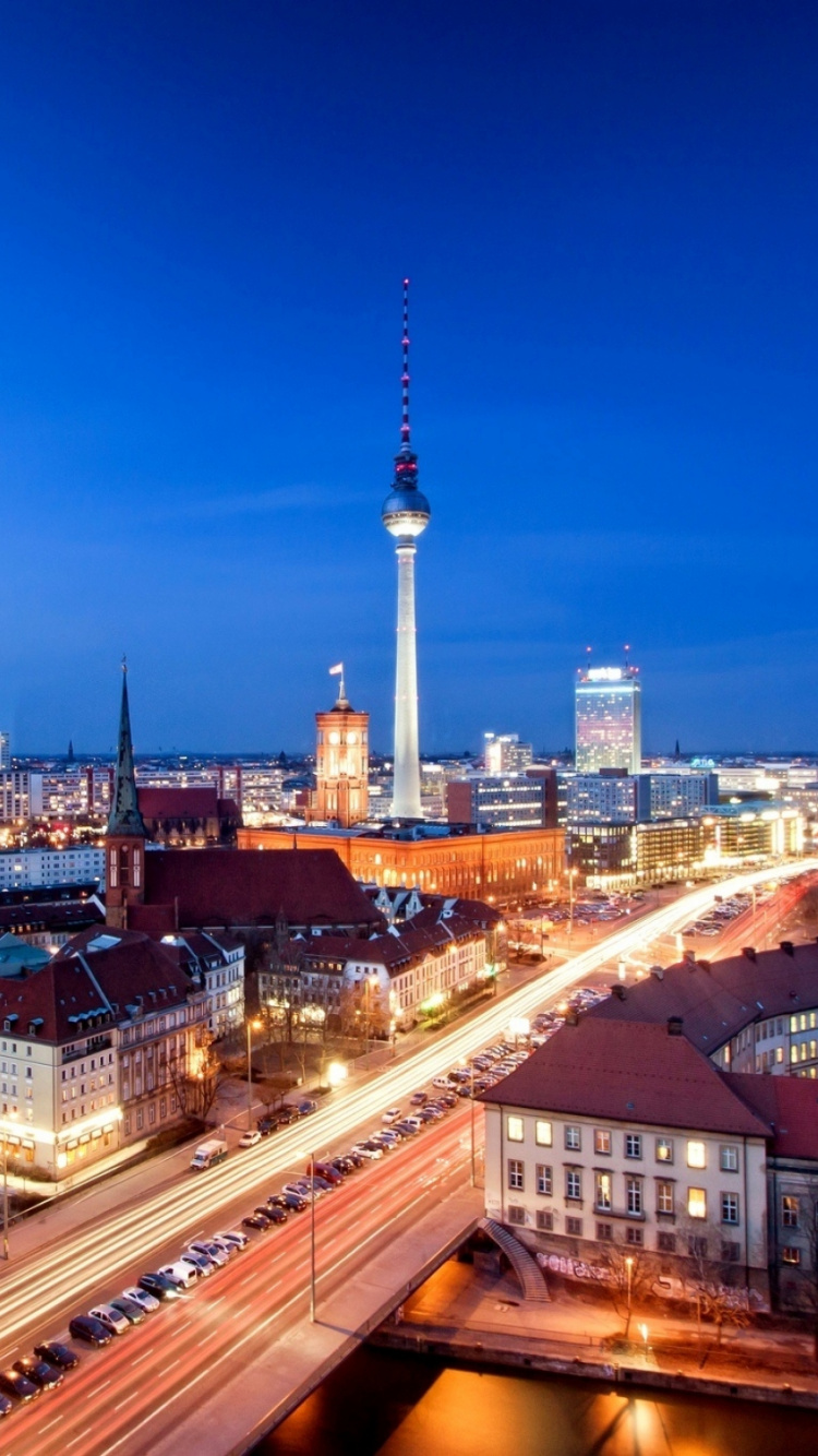 Обои городской пейзаж, город, городской район, ночь, ориентир в разрешении 750x1334