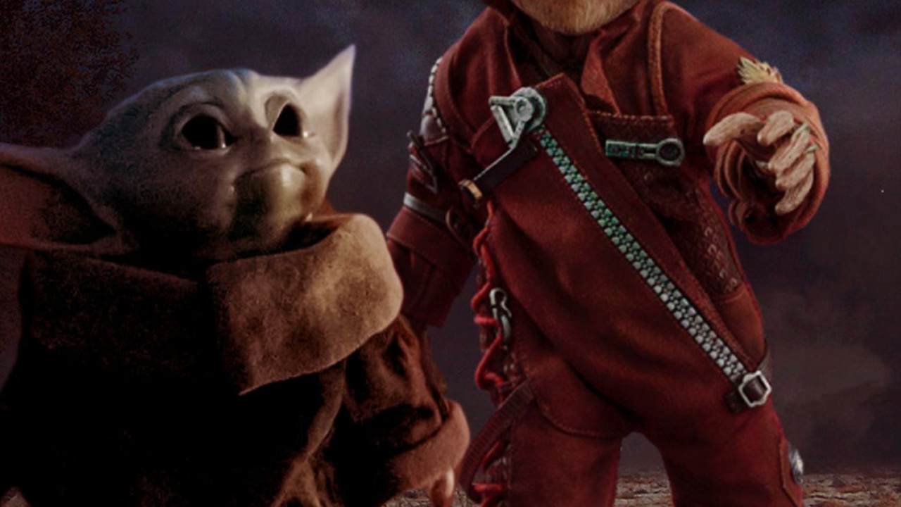 Обои Грут, Грогу, кошачьих, арт, олененок в разрешении 1280x720