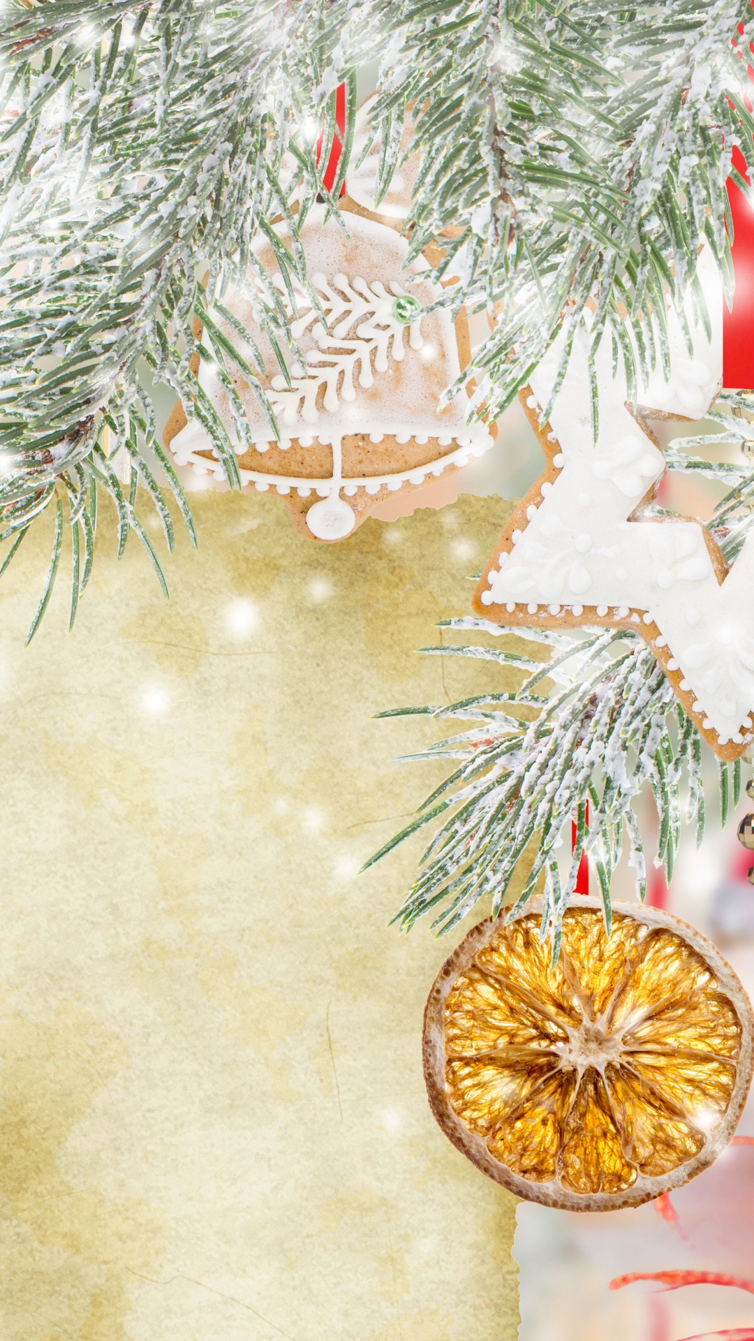 Обои Рождественский день, елка, рождественский орнамент, пихта, Рождественские украшения в разрешении 1080x1920