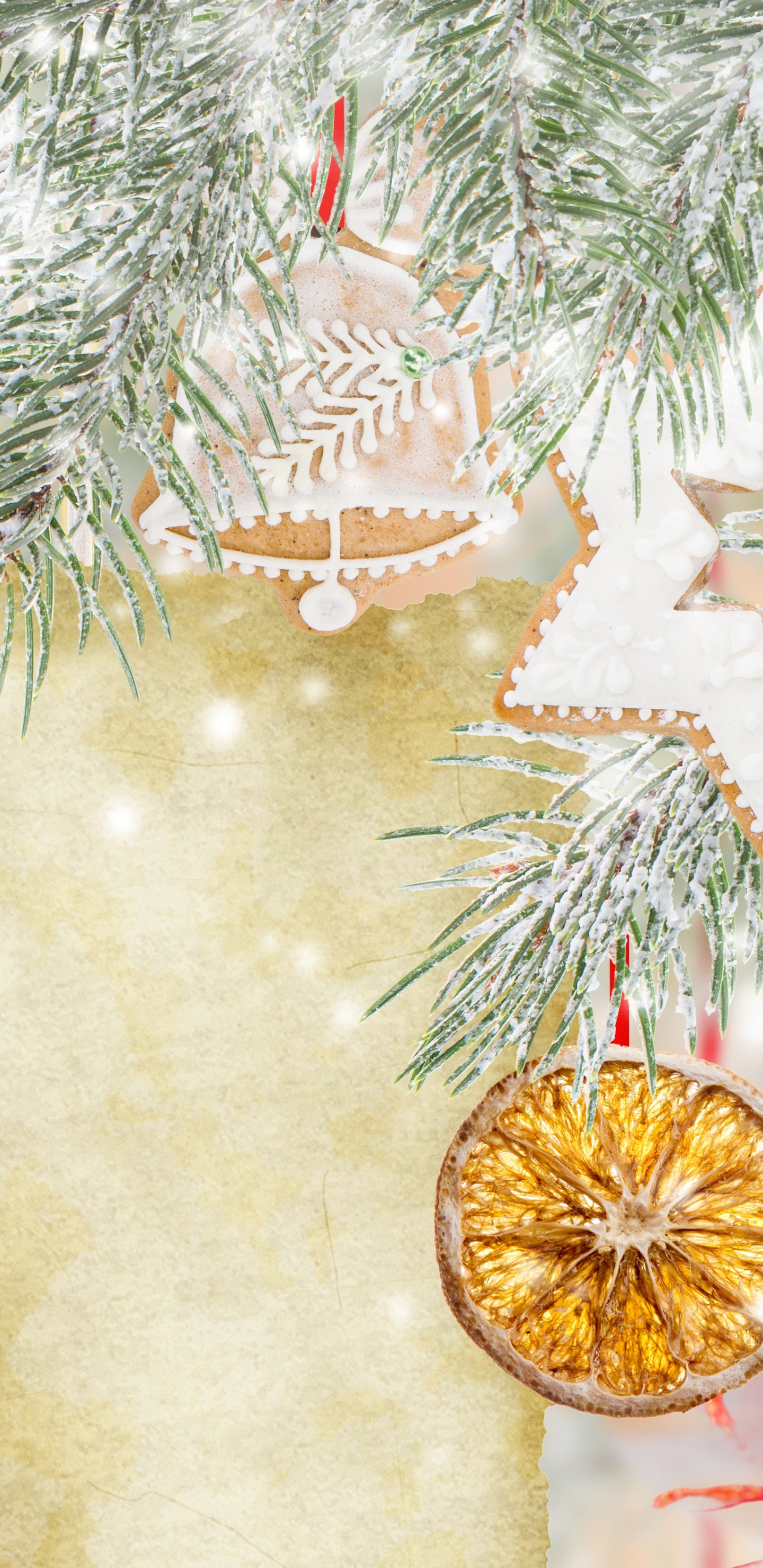 Обои Рождественский день, елка, рождественский орнамент, пихта, Рождественские украшения в разрешении 1440x2960