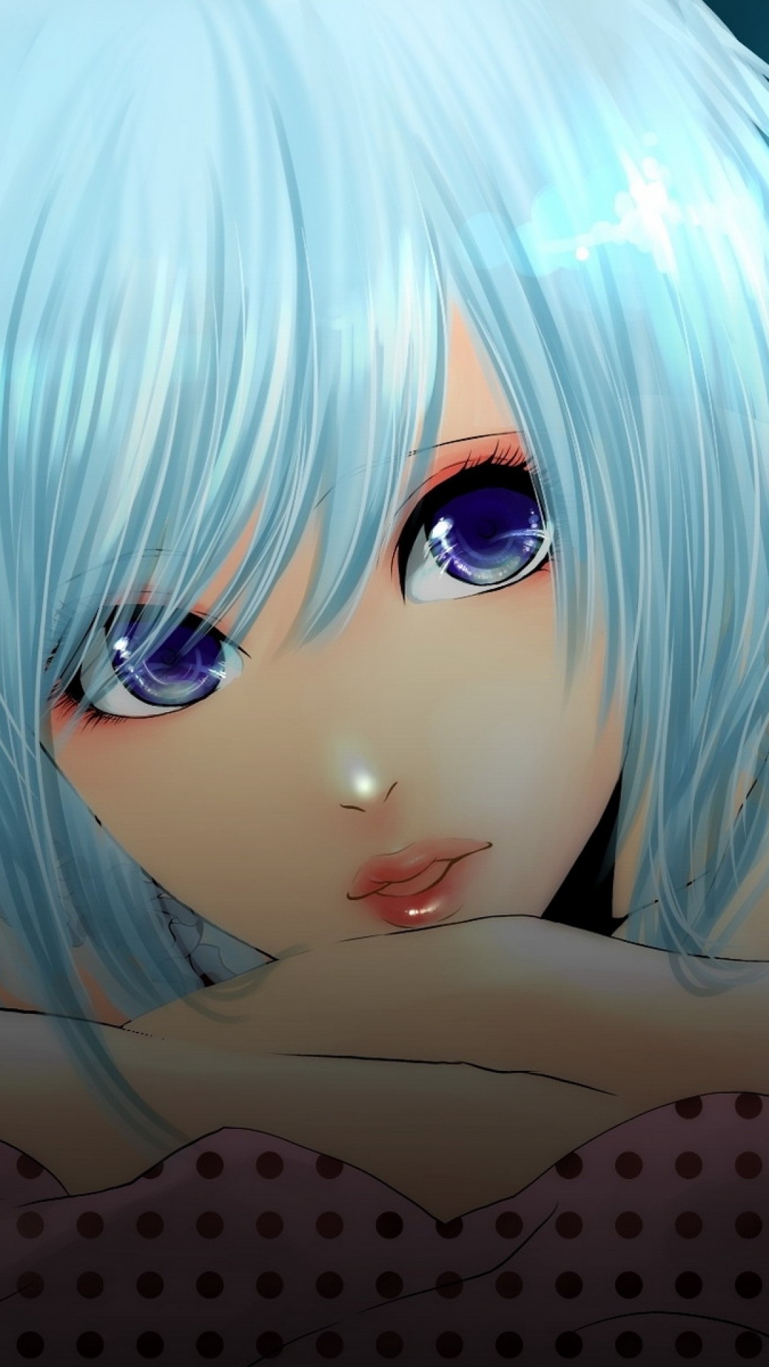 Обои аниме, аниме девушка, мультфильм, синий, вода в разрешении 1080x1920
