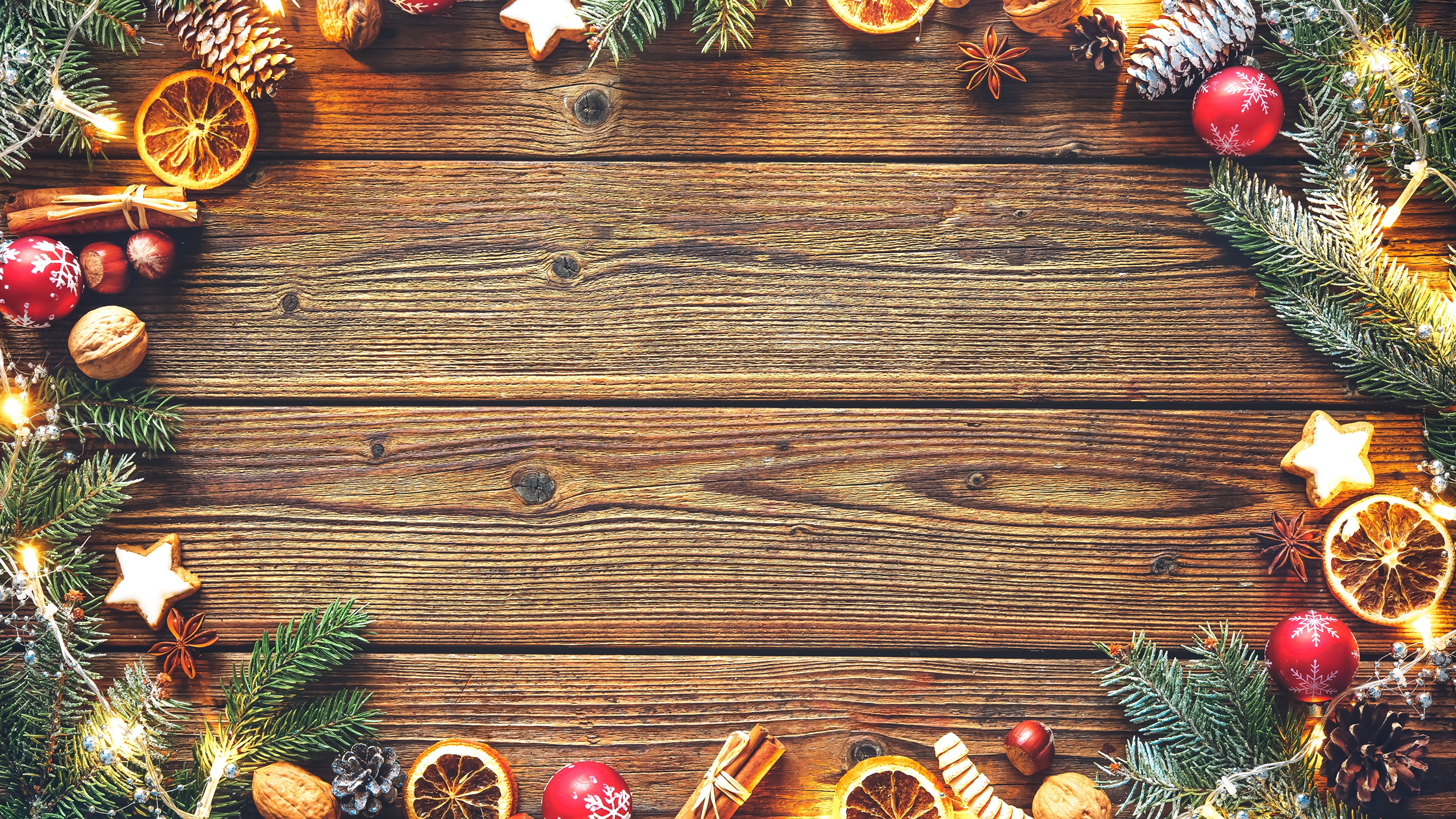 Обои Рождественский день, елка, Рождественские огни, Рождественские украшения, Новый год в разрешении 3840x2160