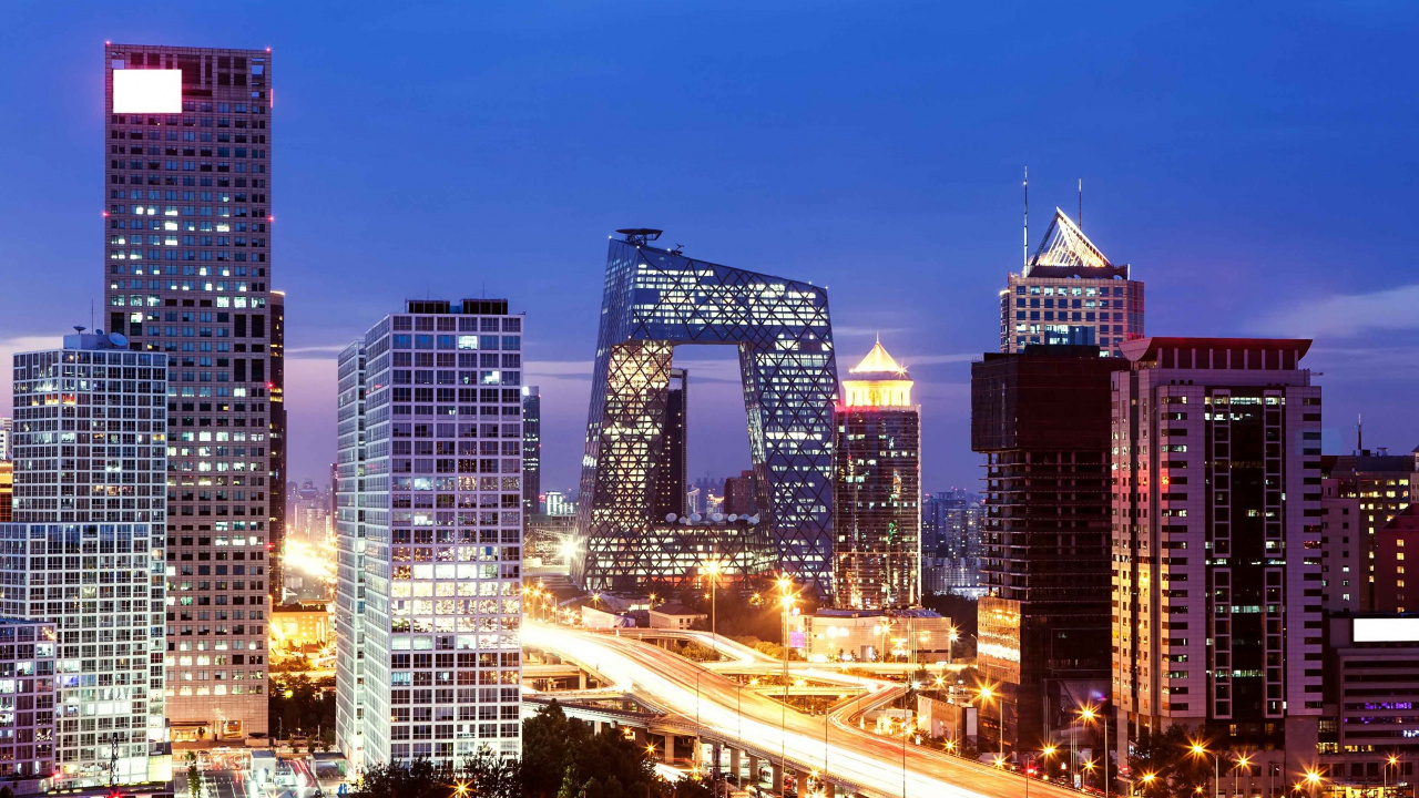 Обои городской пейзаж, город, городской район, метрополия, линия горизонта в разрешении 1280x720