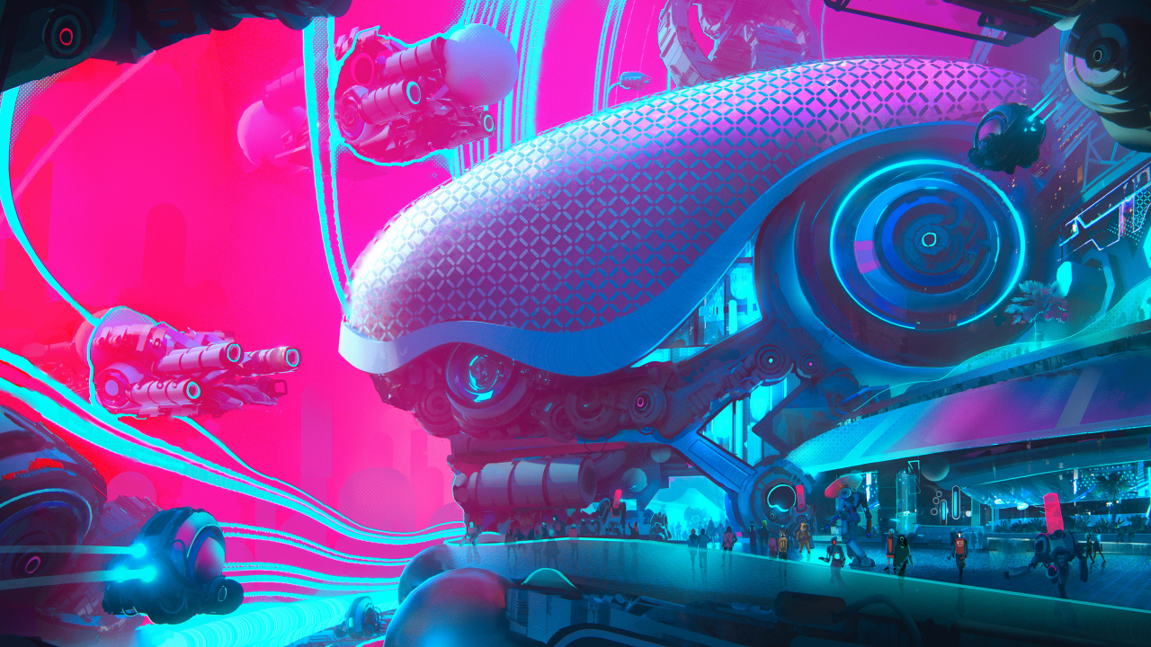 Обои свет, арт, артист, произведение искусства, графика в разрешении 1280x720