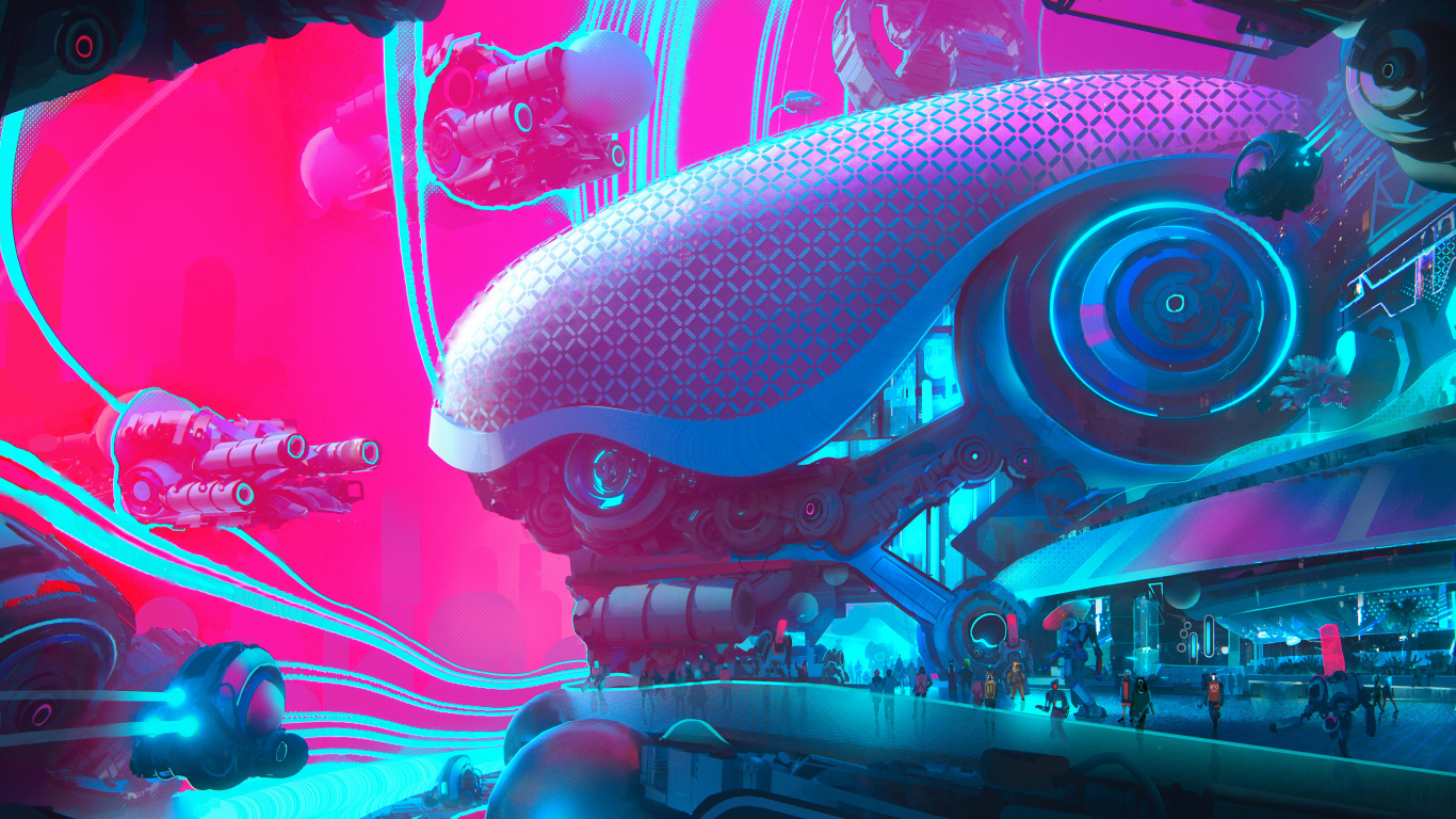 Обои свет, арт, артист, произведение искусства, графика в разрешении 1366x768