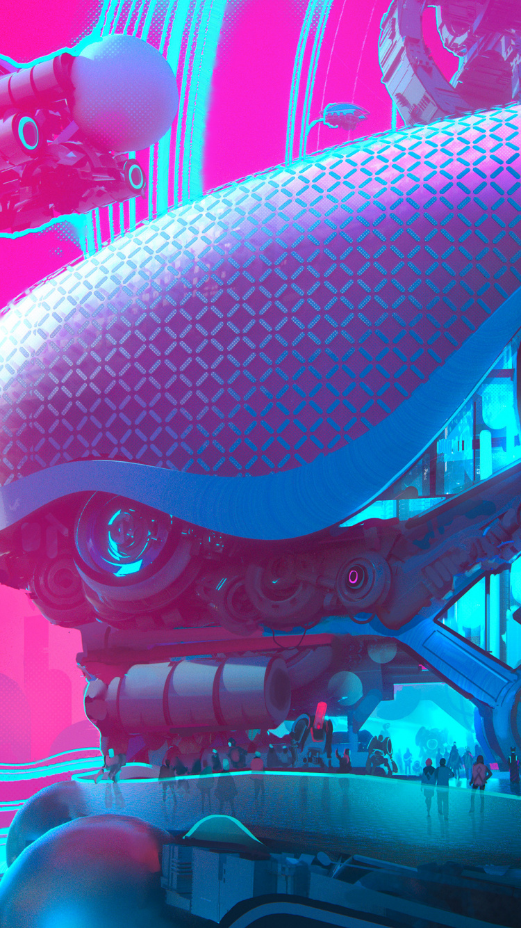 Обои свет, арт, артист, произведение искусства, графика в разрешении 750x1334