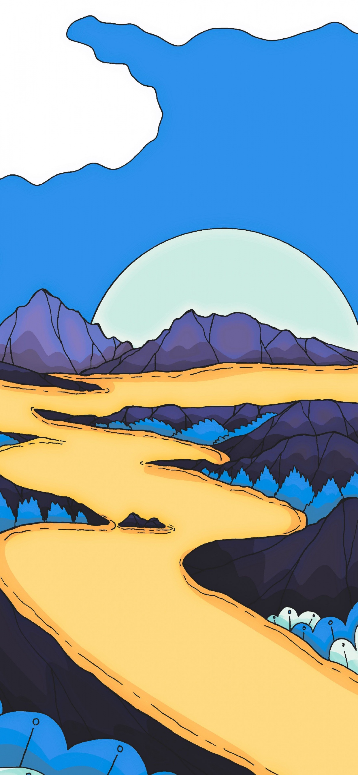 Обои мультфильм, гидроресурсы, экорегион, лазурный, природа в разрешении 1242x2688