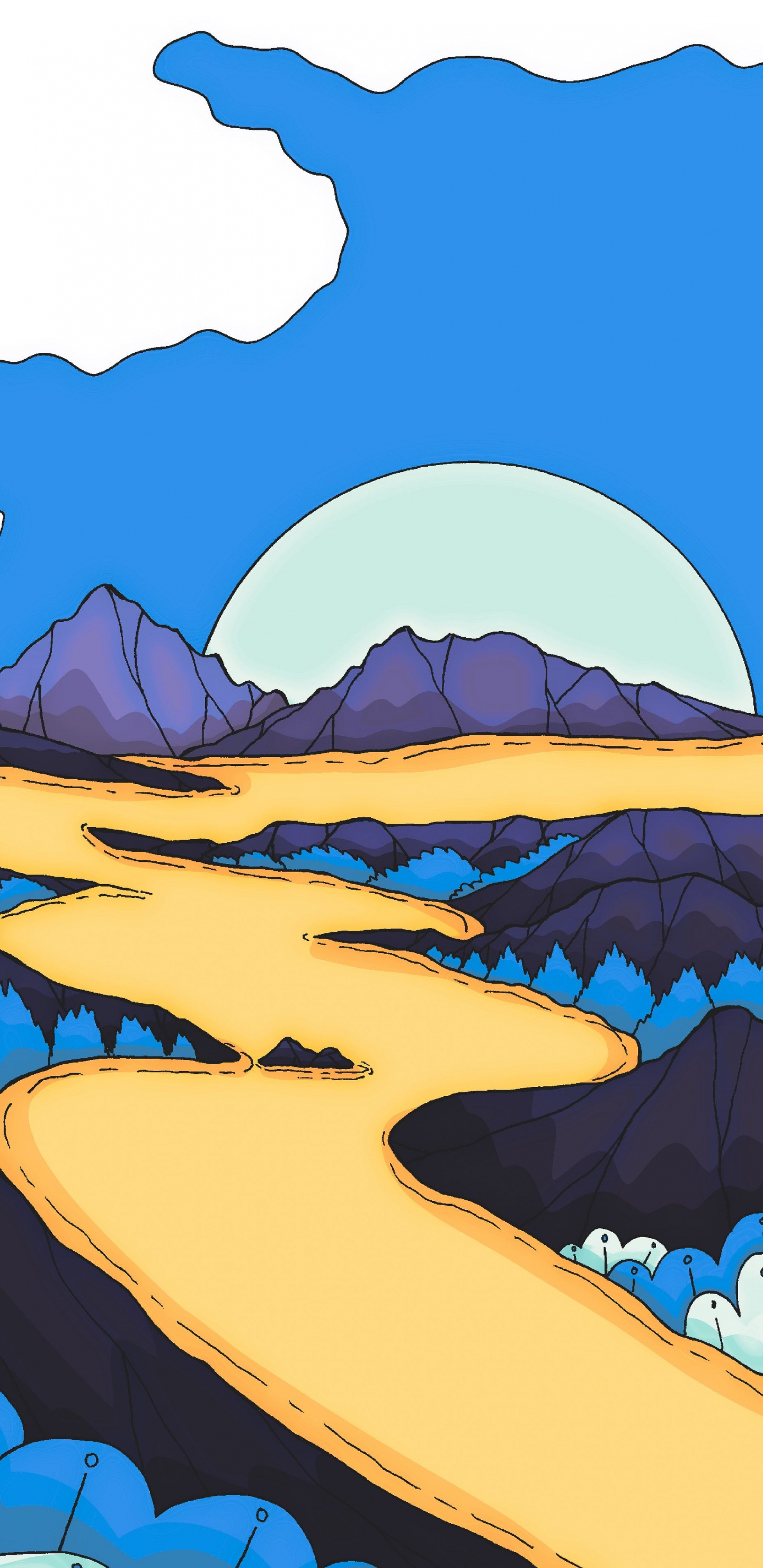 Обои мультфильм, гидроресурсы, экорегион, лазурный, природа в разрешении 1440x2960