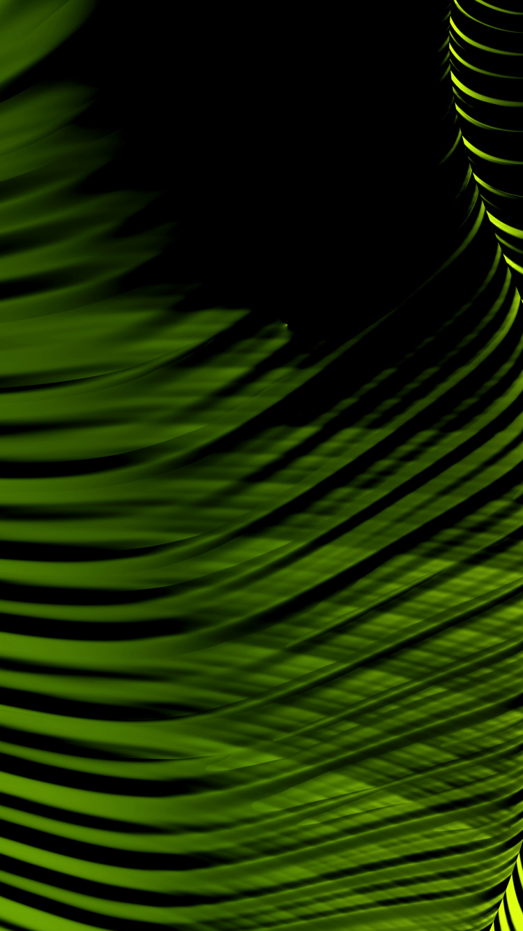 Обои зеленый, графика, узор, фрактальное искусство, растительность в разрешении 750x1334