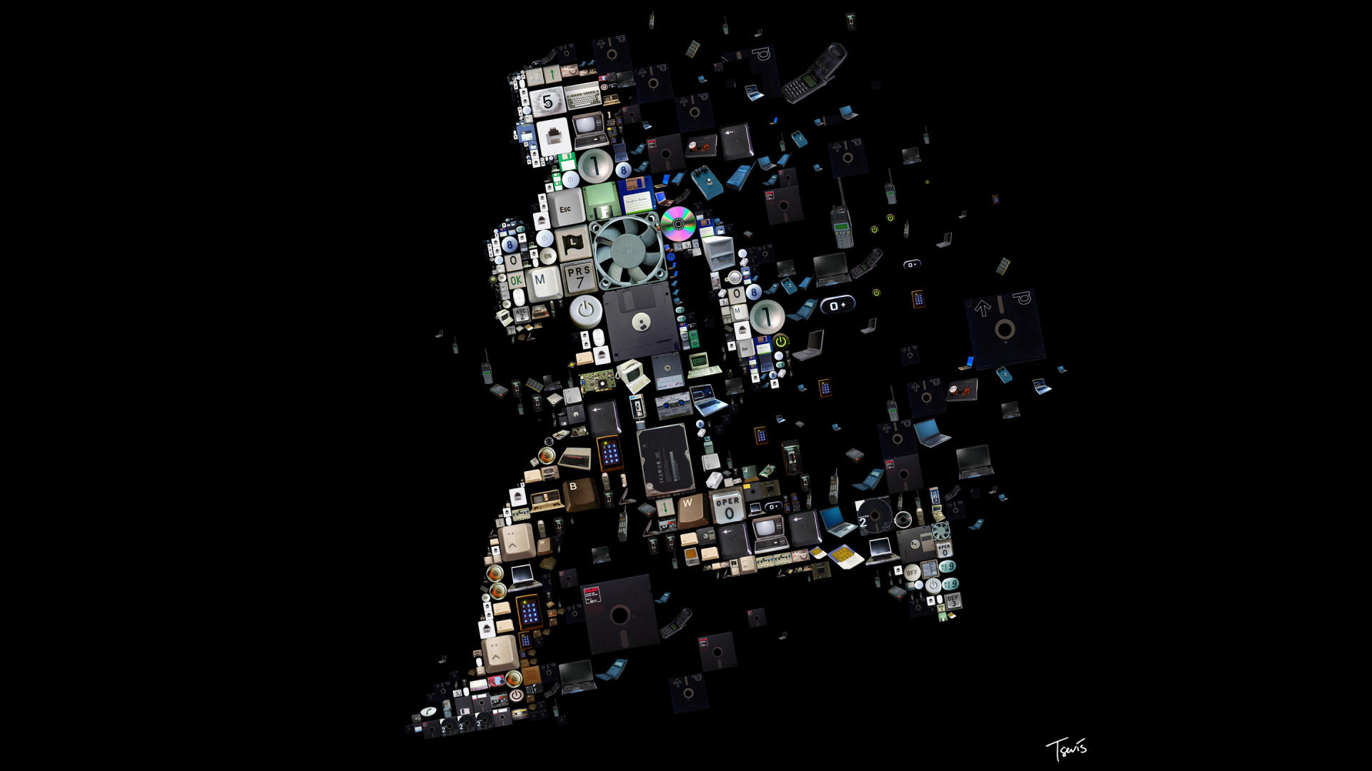 Обои темнота, ночь, космос, метрополия, город в разрешении 1920x1080