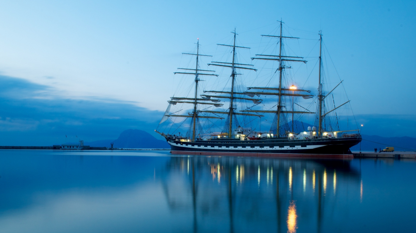 Обои свободы флота парусных судов, корабль, парусник, высокий корабль, баркентины в разрешении 1366x768