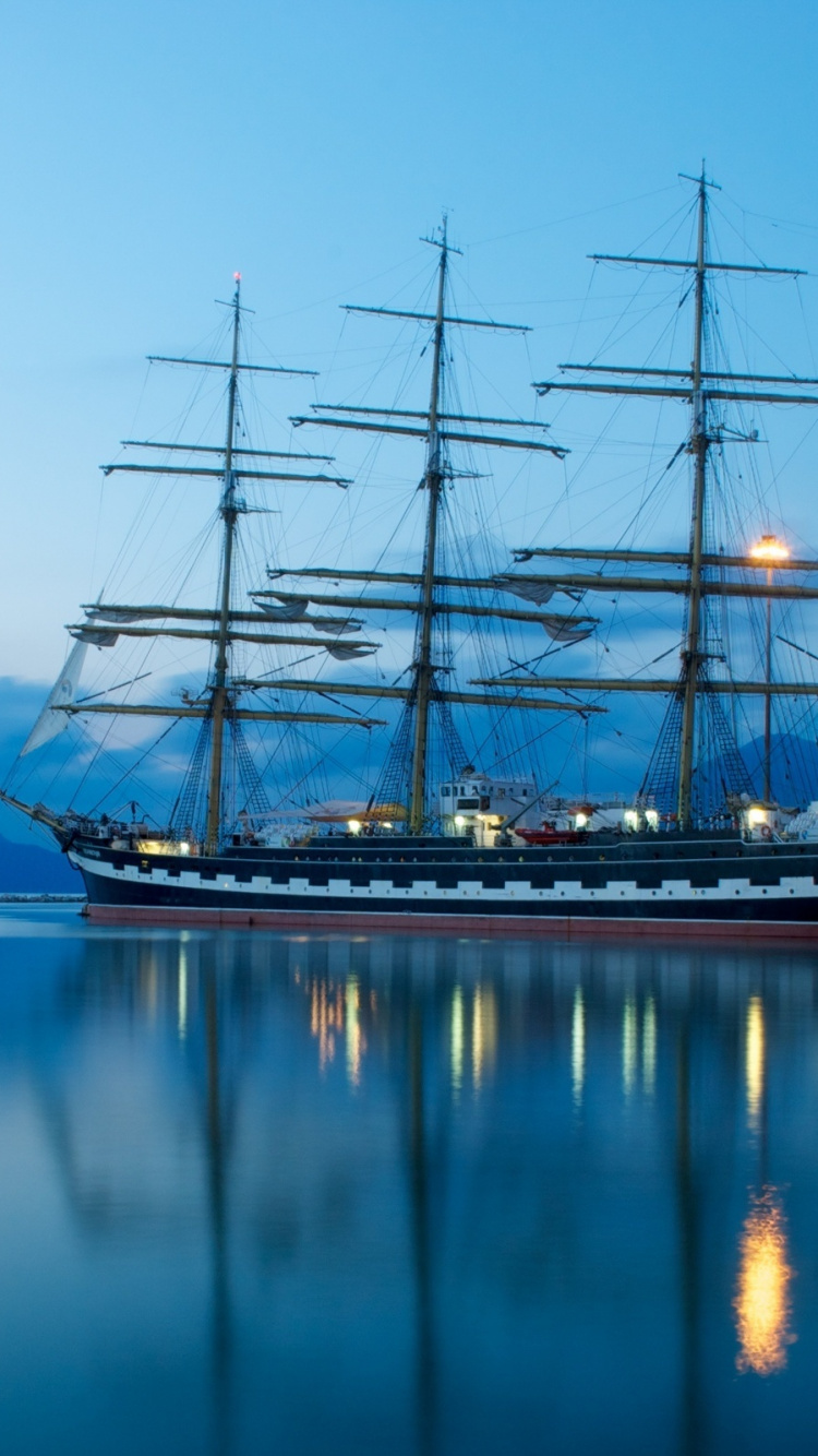Обои свободы флота парусных судов, корабль, парусник, высокий корабль, баркентины в разрешении 750x1334