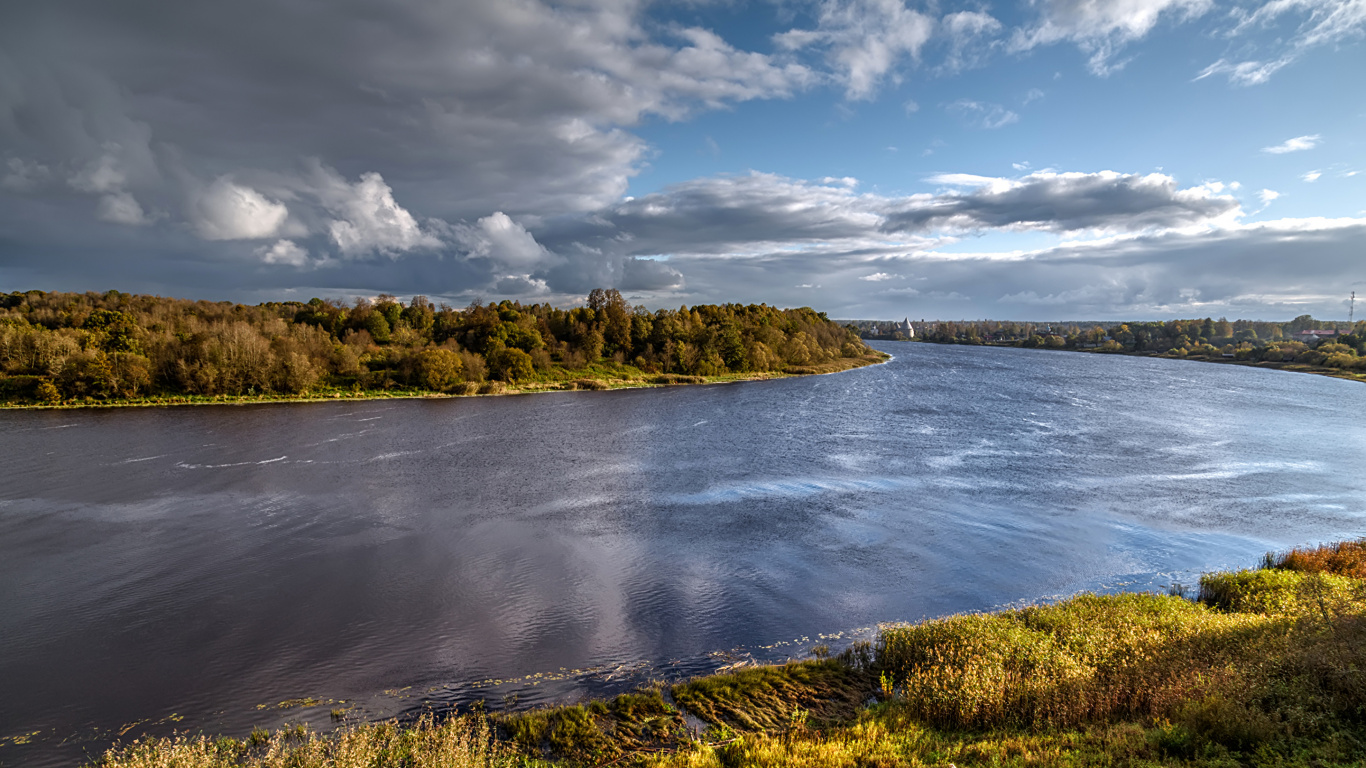 Обои природа, реки, вода, гидроресурсы, облако в разрешении 1366x768