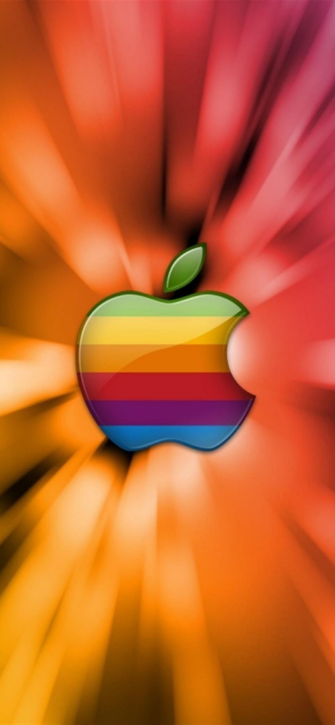 Обои apple, лого, желтый, лепесток, графика в разрешении 1125x2436