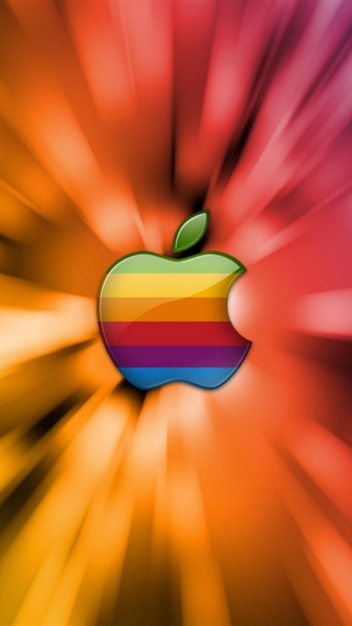 Обои apple, лого, желтый, лепесток, графика в разрешении 720x1280