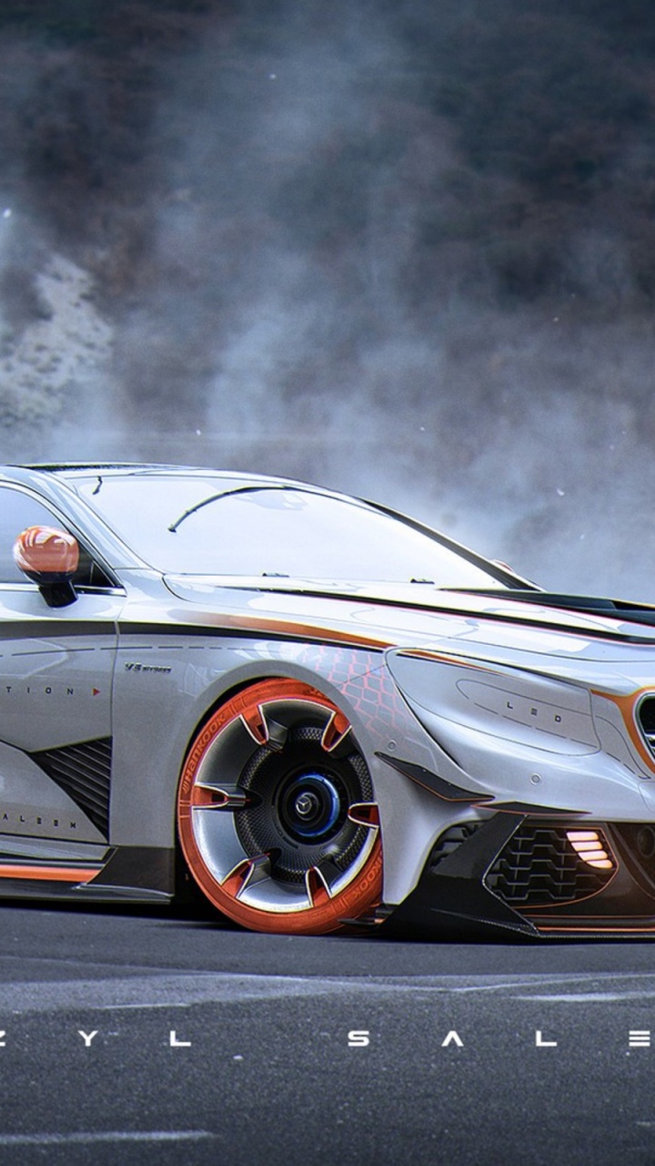 Обои авто, арт, спорткар, колесо, спортивный гоночный автомобиль в разрешении 720x1280