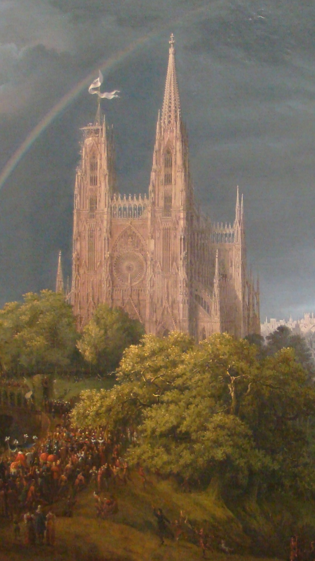 Обои Готическая церковь на скале у моря, Шинкель Карл Фридрих 1781-1841, живопись, архитектура, арт в разрешении 1080x1920