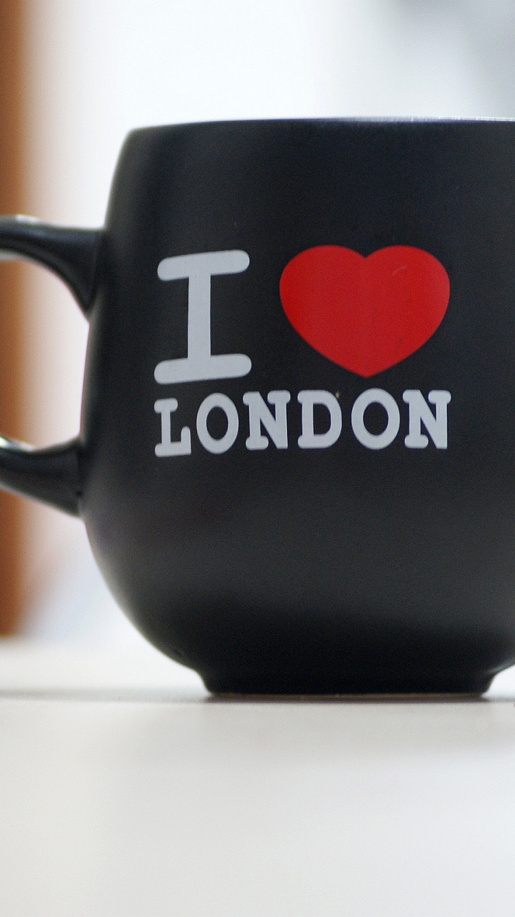 Обои люблю Лондон, Лондон, кружка, чашка, красный цвет в разрешении 750x1334