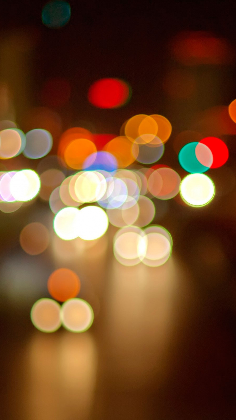 Обои боке, свет, освещение, ночь, дорога в разрешении 750x1334