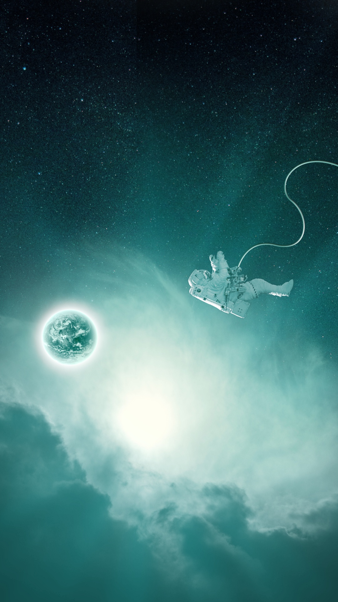 Обои астронавт, космическое пространство, Международная космическая станция, освоение космоса, атмосфера в разрешении 1080x1920