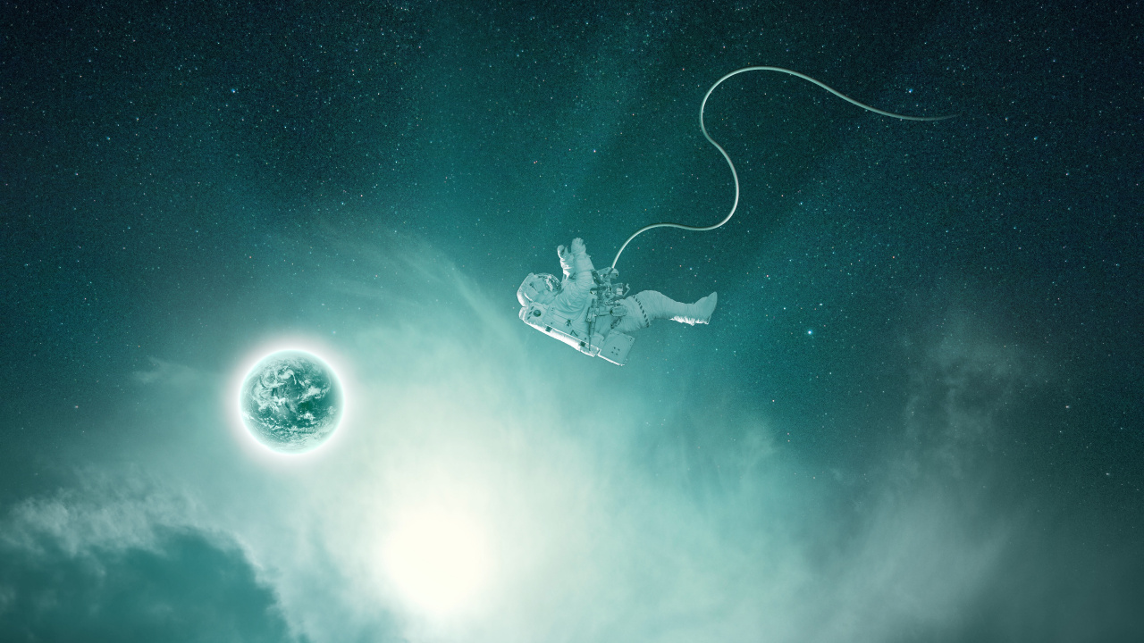 Обои астронавт, космическое пространство, Международная космическая станция, освоение космоса, атмосфера в разрешении 1280x720