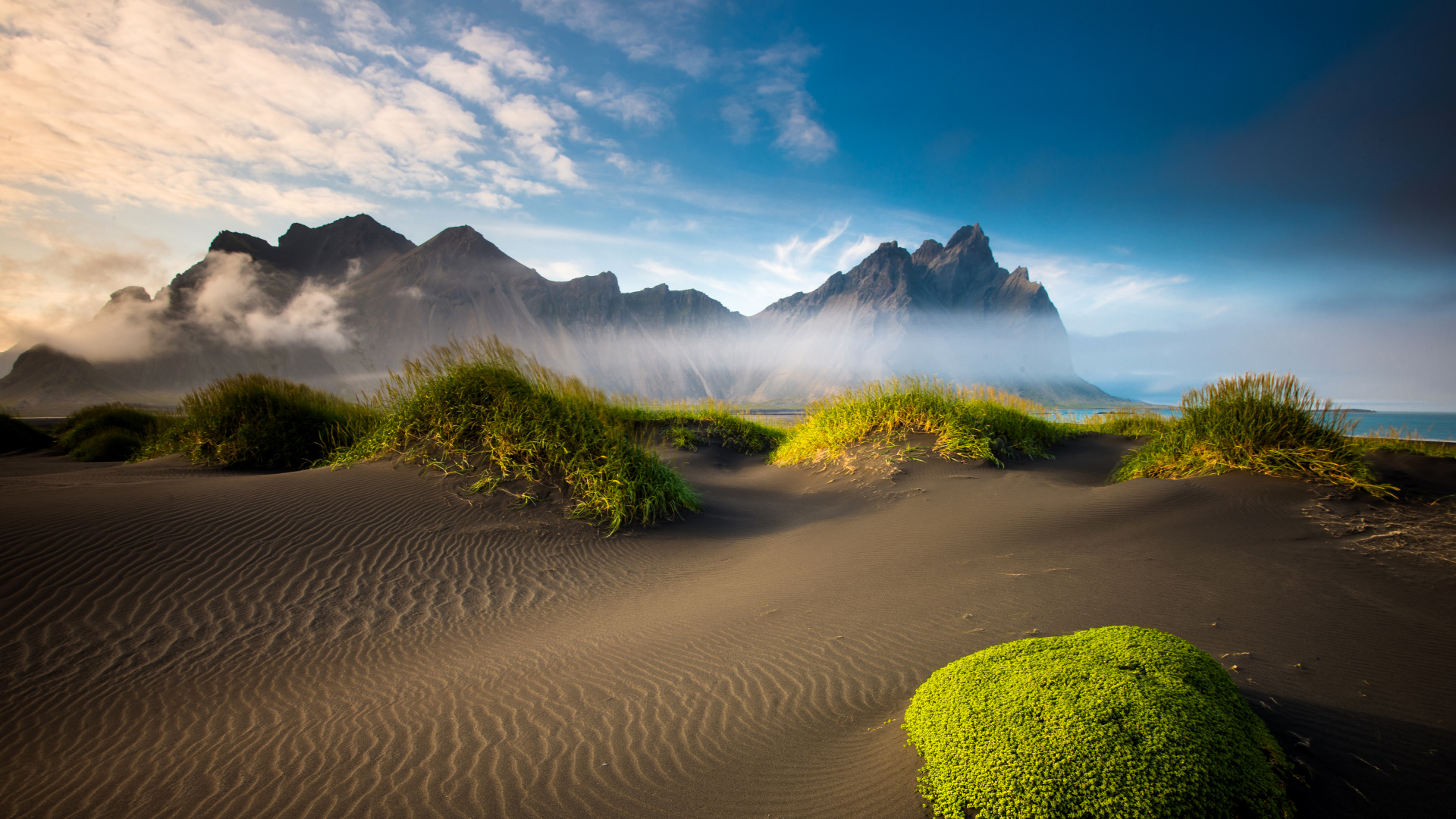 Обои пейзаж, природа, пустыня, утро, дикая местность в разрешении 1920x1080