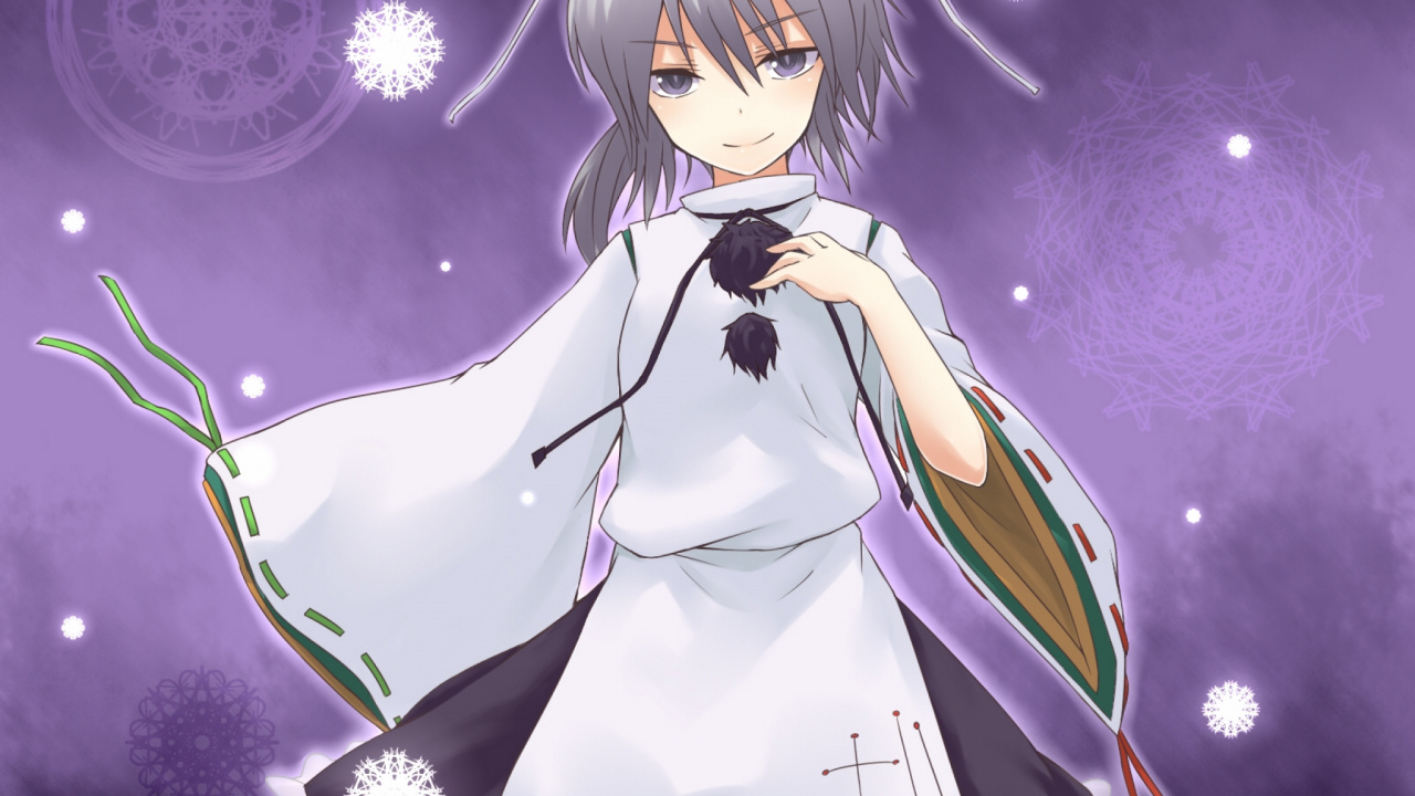 Обои химэ вырезать, пурпур, произведения искусства, Снежинка, снег в разрешении 1280x720