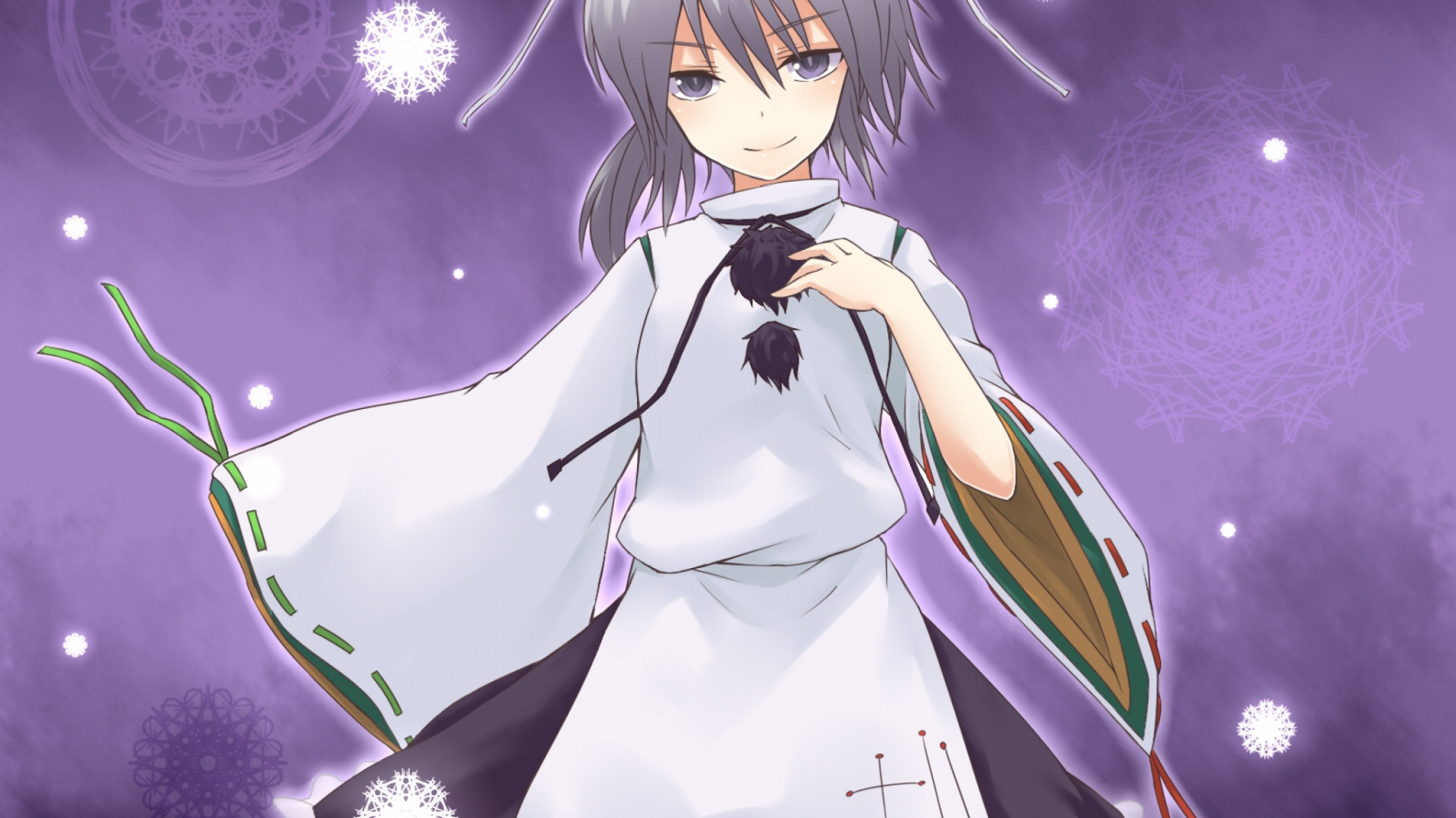 Обои химэ вырезать, пурпур, произведения искусства, Снежинка, снег в разрешении 1920x1080