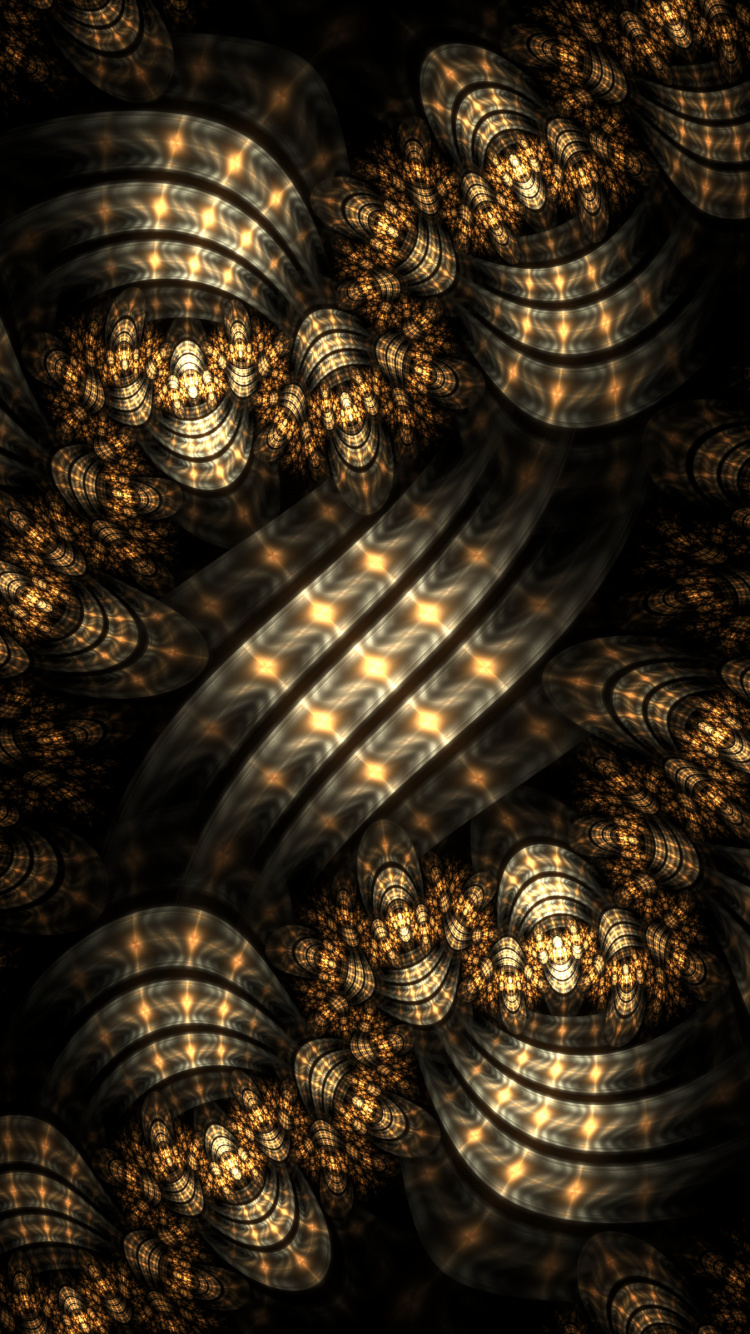 Обои фрактальное искусство, фрактал, узор, свет, дизайн в разрешении 750x1334