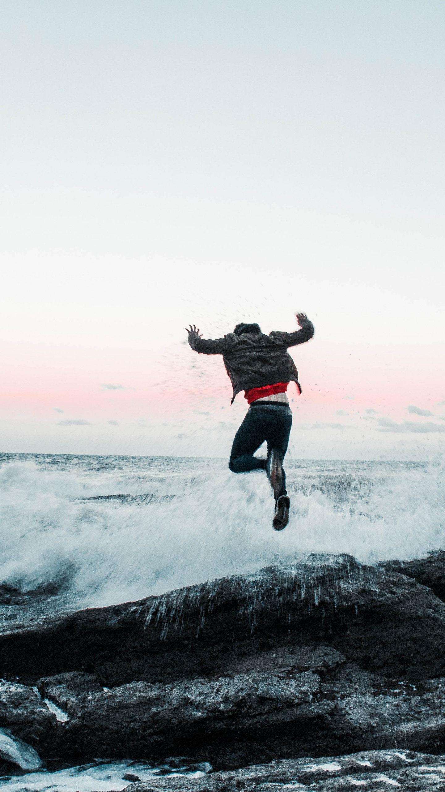 Обои вода, море, волна, океан, горизонт в разрешении 1440x2560