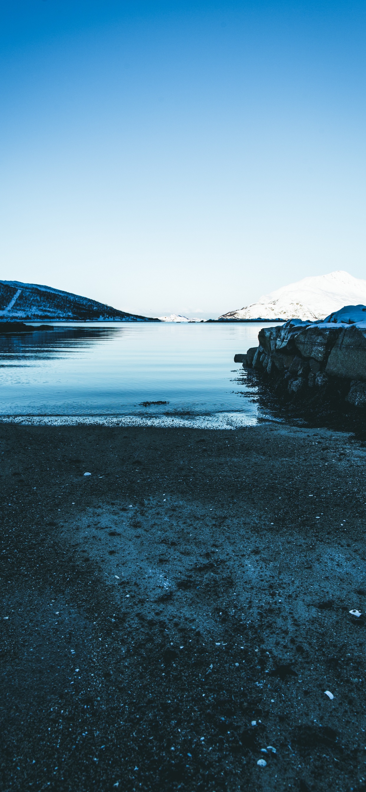 Обои море, гора, фьорд, ледник, озеро в разрешении 1242x2688