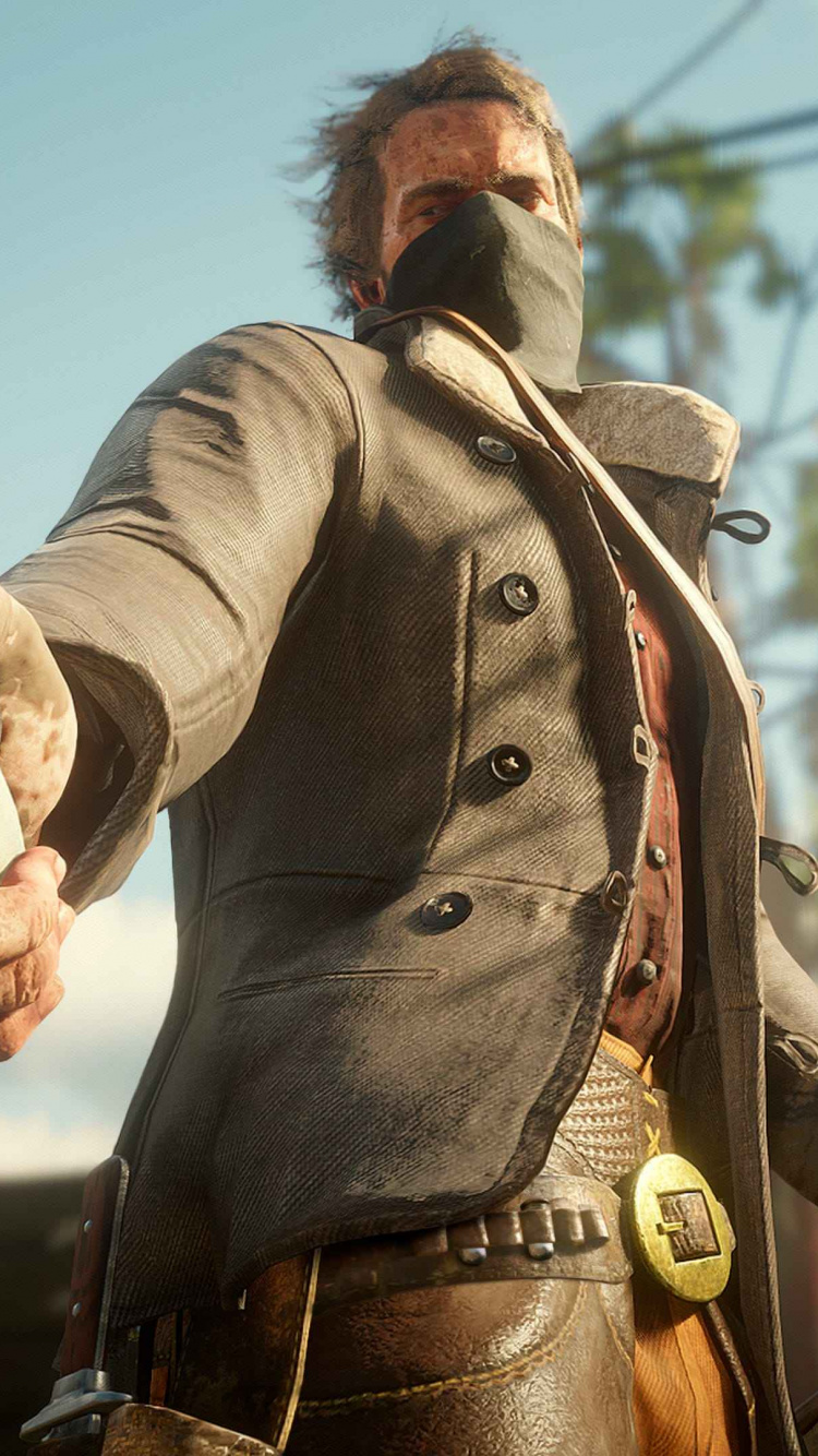 Обои red dead redemption 2, red dead redemption, Красный Мертвых Онлайн, Рокстар игры, компьютерная игра в разрешении 750x1334