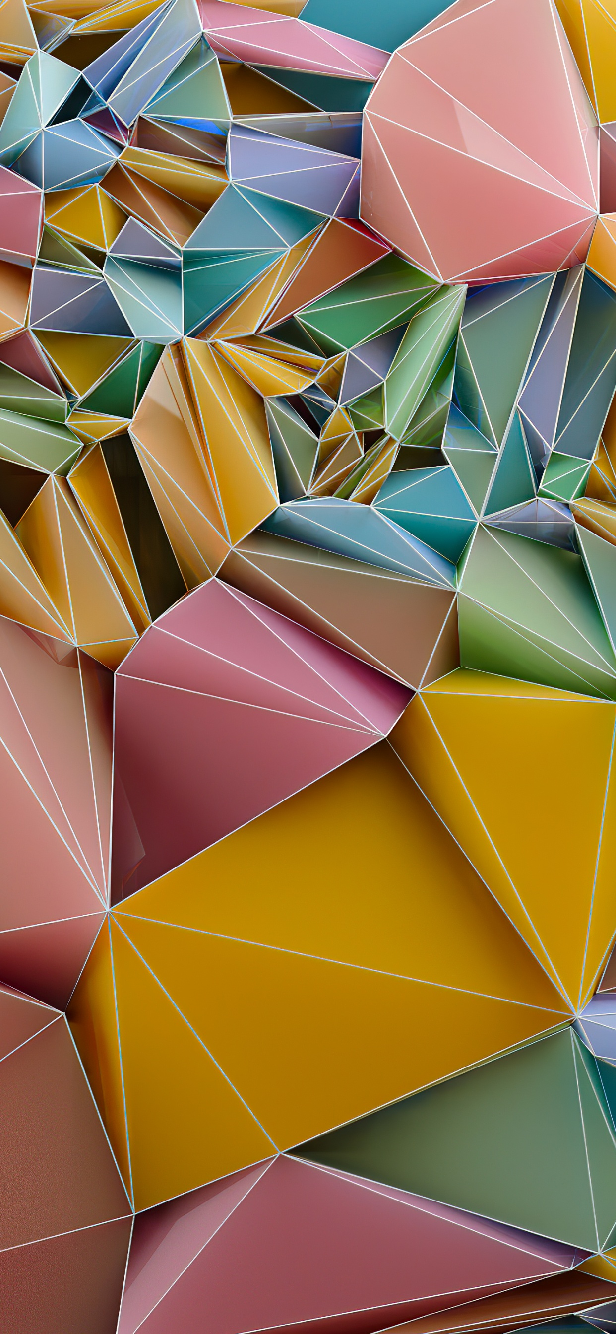 Обои треугольник, цифровое искусство, арт, иллюстрация, свет в разрешении 1242x2688